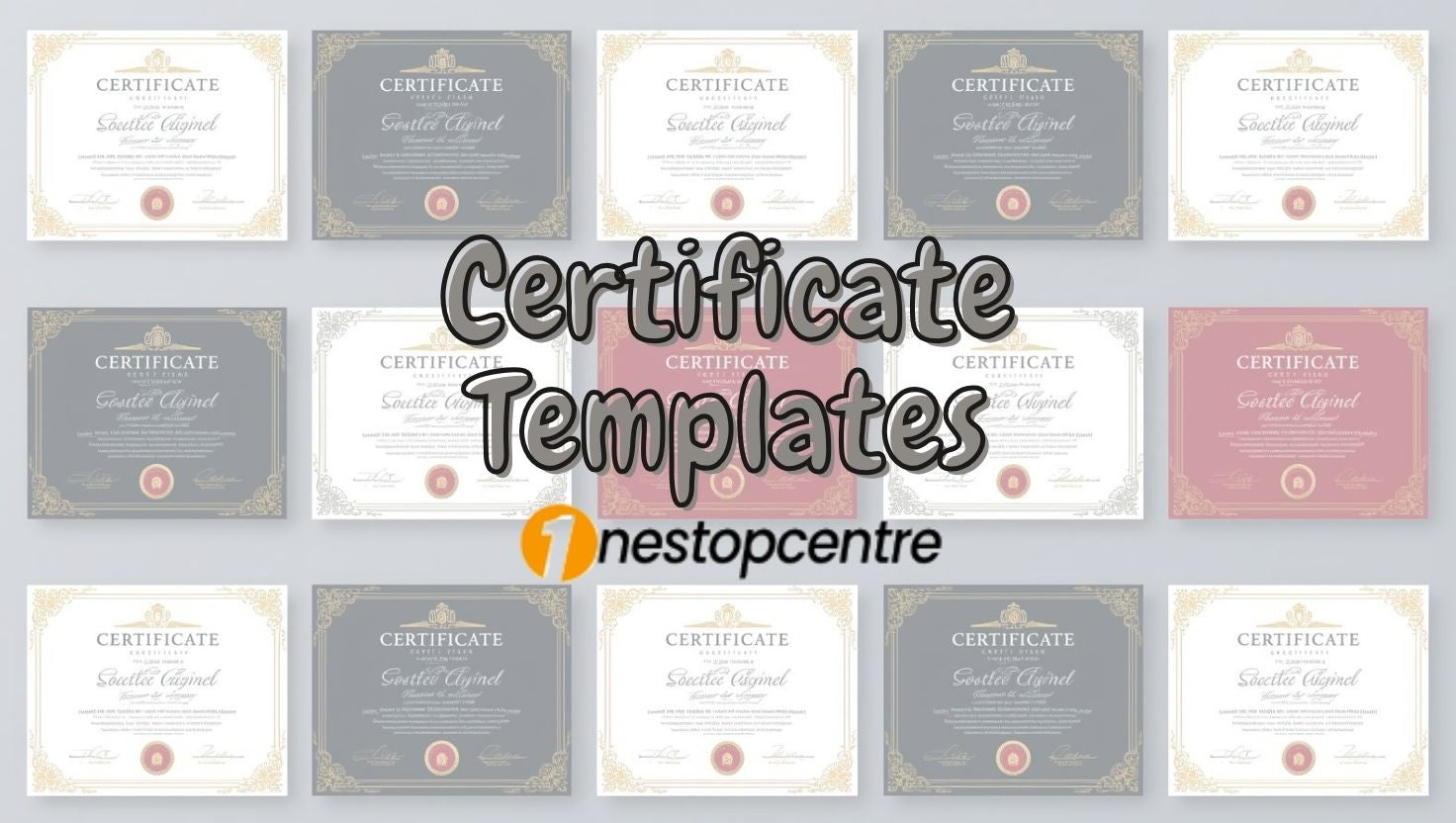 Editable certificate templates collection for awards recognition by onestopcentre