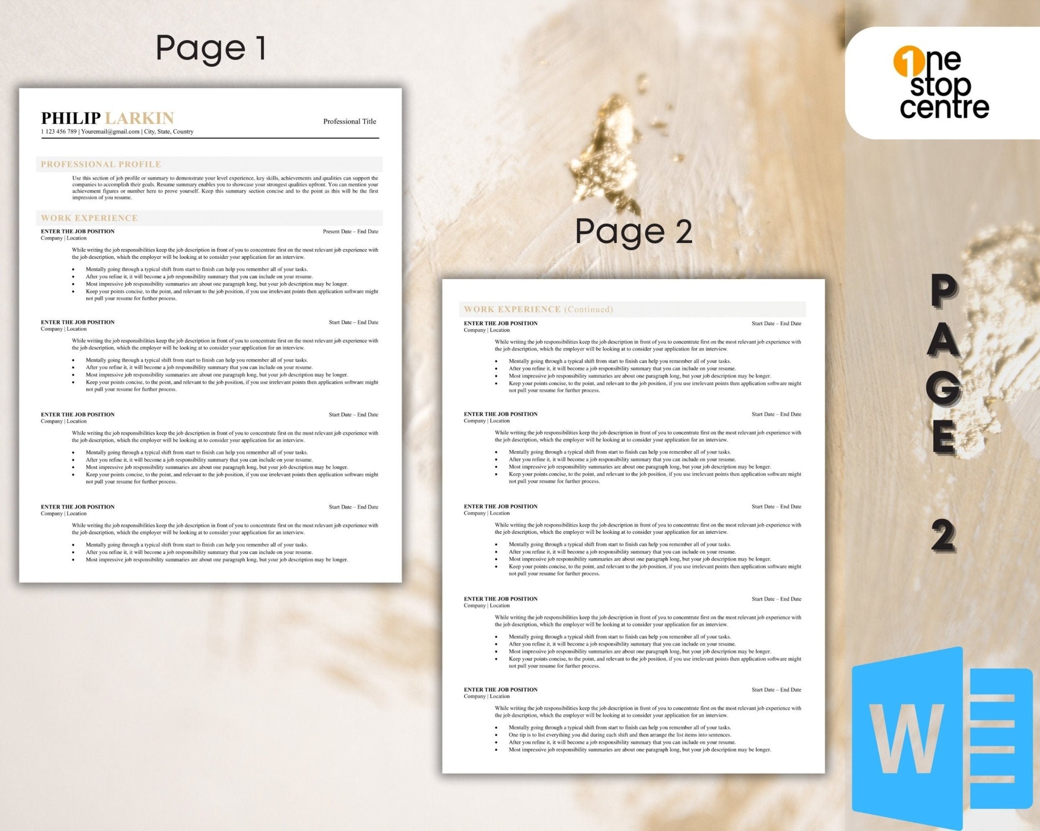 ATS-friendly resume layout with matching cover letter