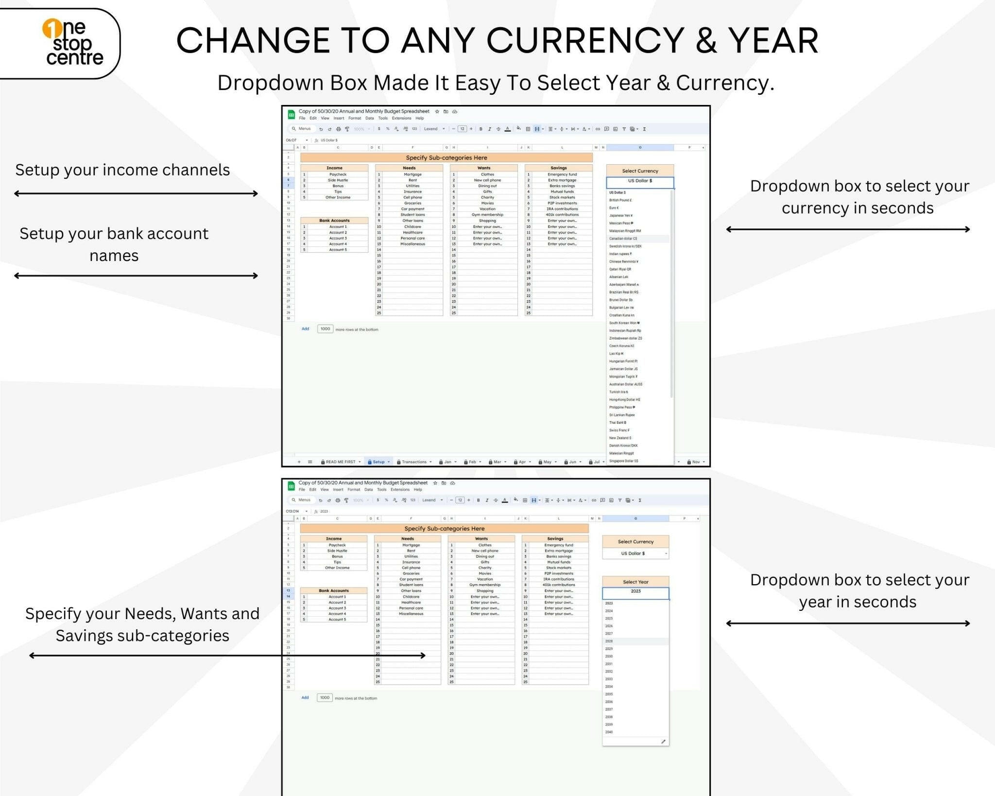 change currency tracker chart and account balances overview