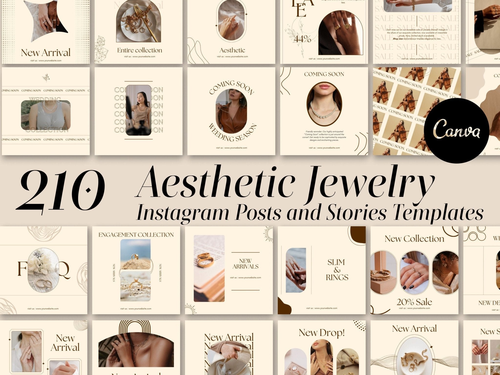 210 Canva jewelry templates for Instagram marketing