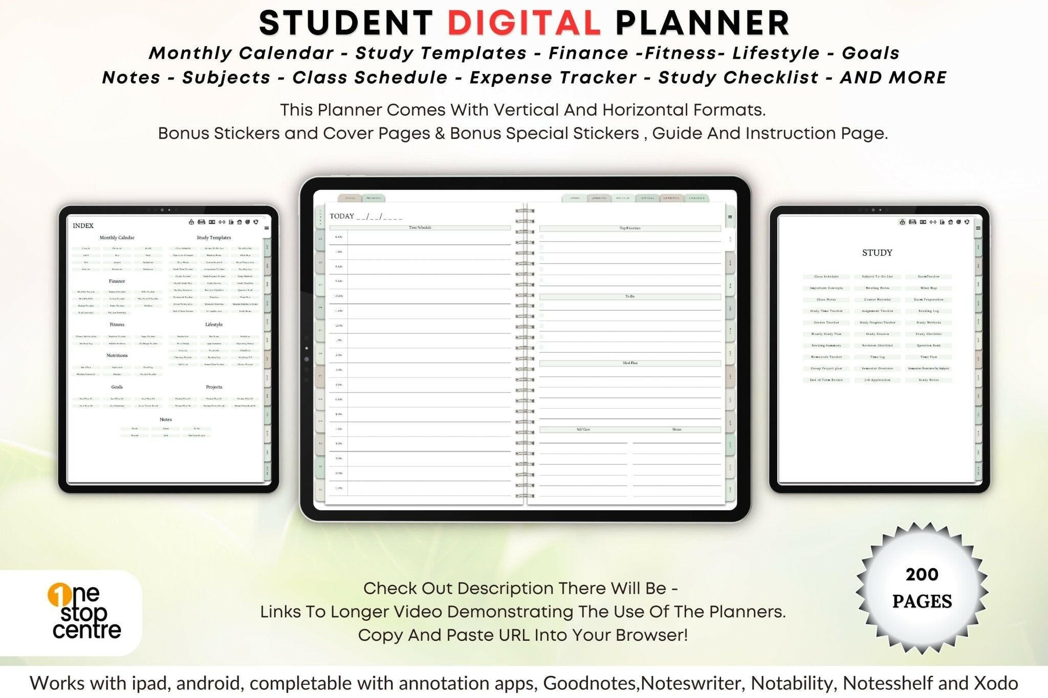 Lifestyle digital planner for students