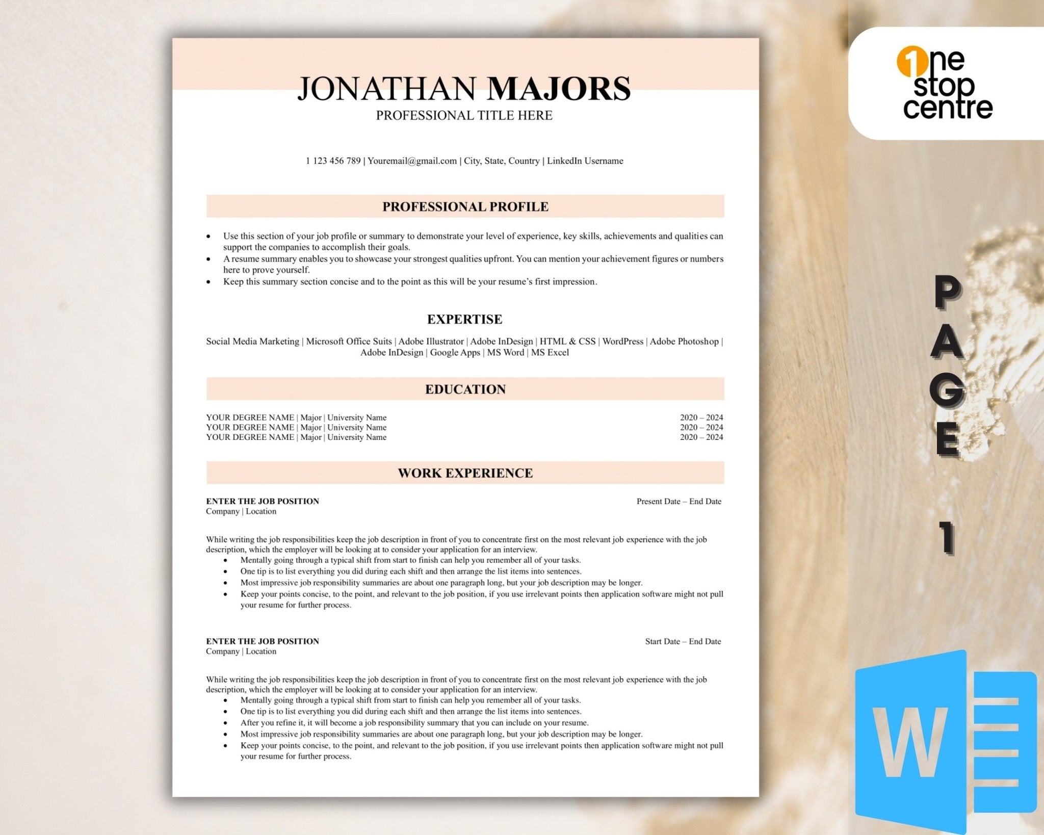 3-page ATS-friendly resume with cover letter and references