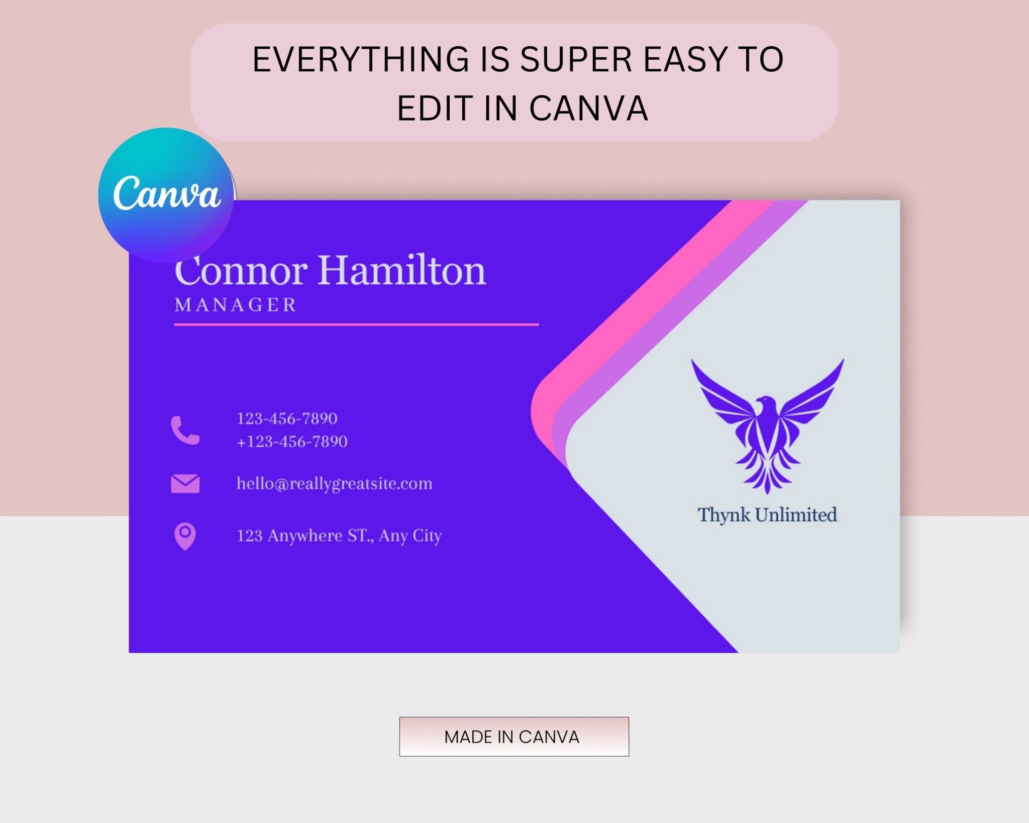 Editable business card for entrepreneurs