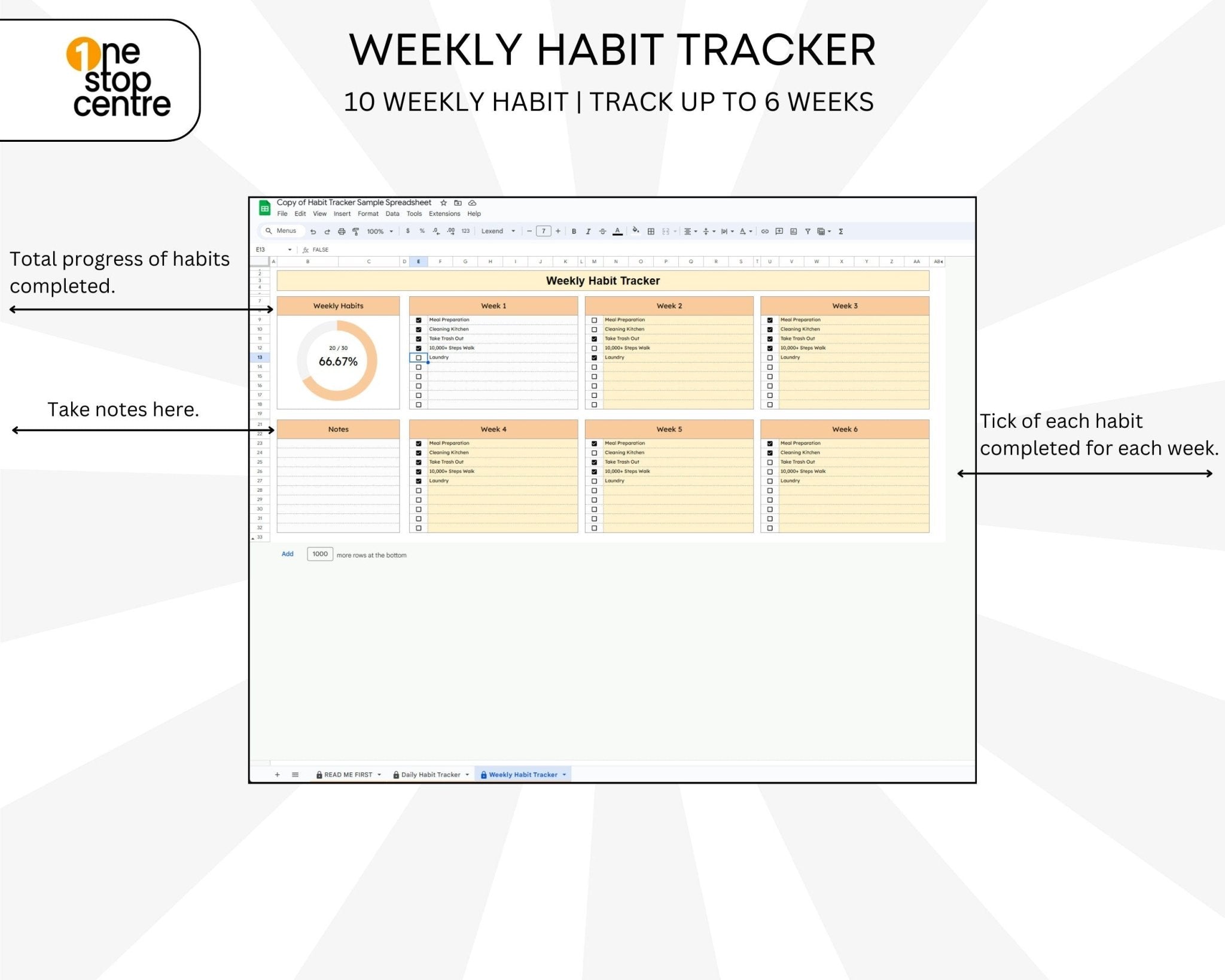 Daily & Weekly Habit Progress Chart