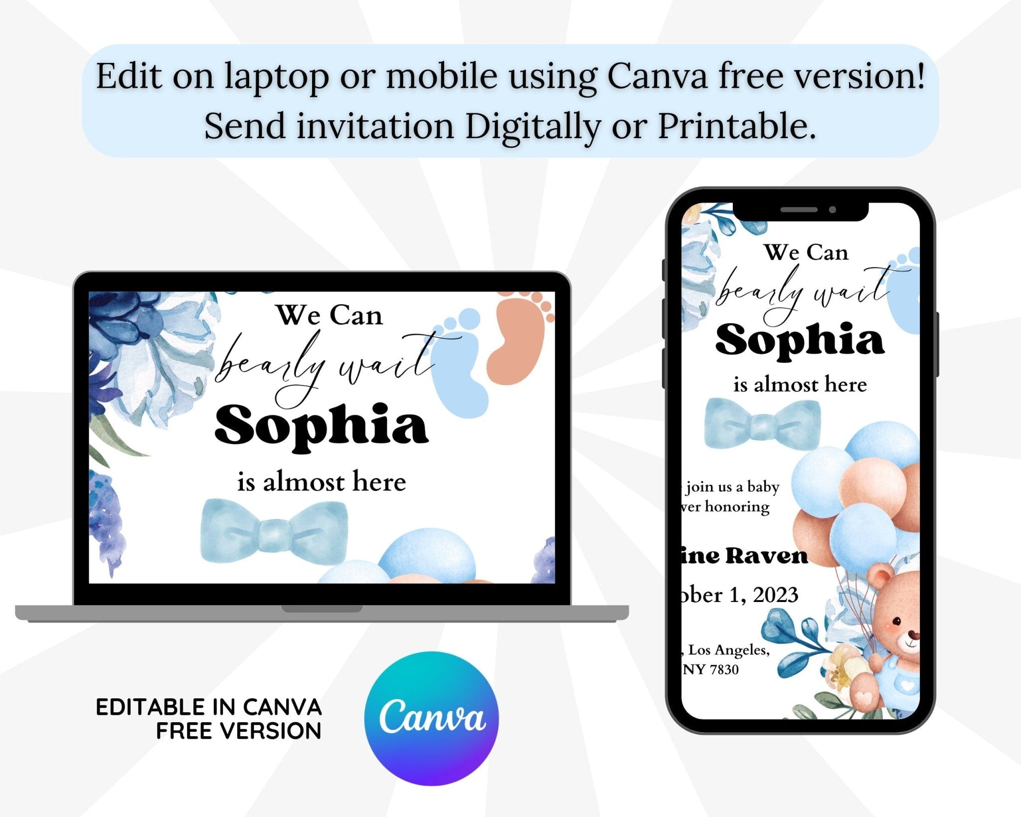 DIY digital baby shower invitation
