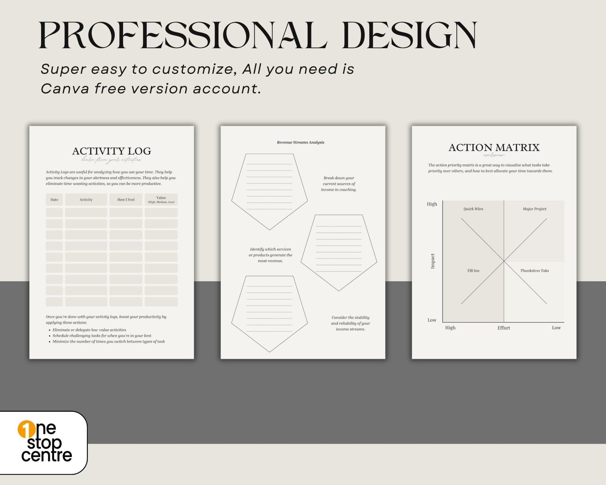 Canva dashboard with editable worksheet design