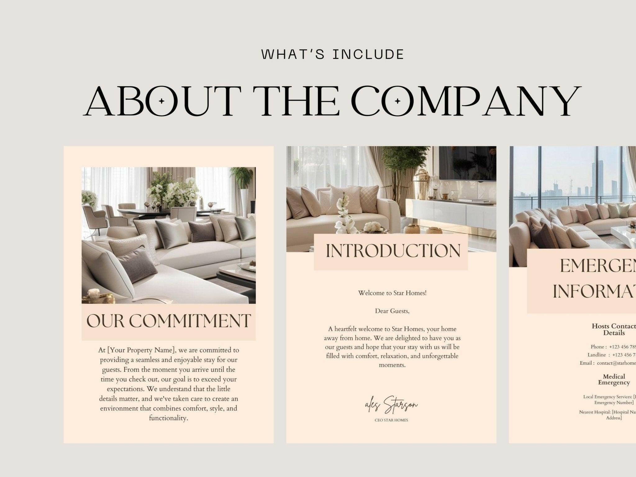 “26-page vacation rental guest guide design”