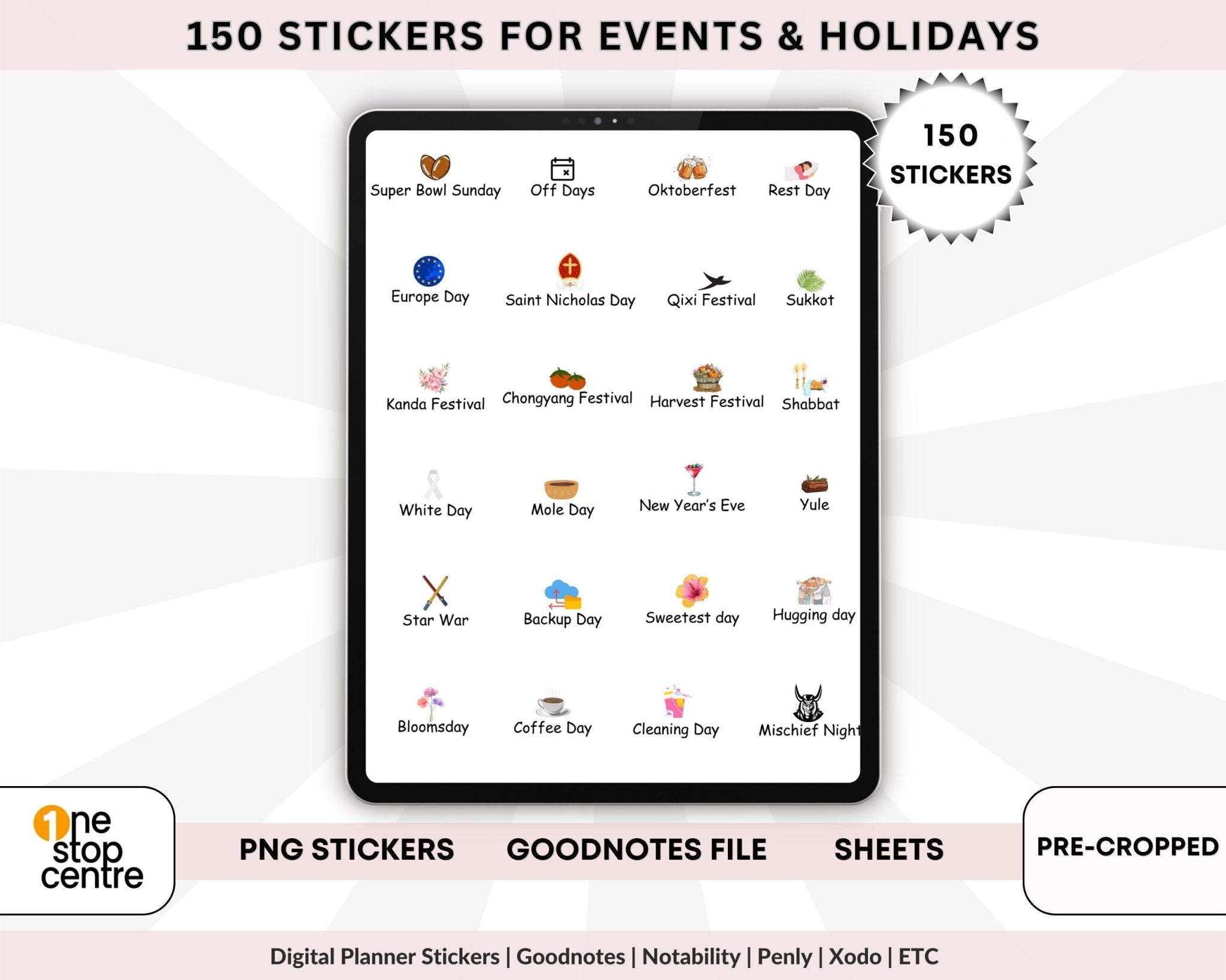 Digital stickers png jpeg for planners
