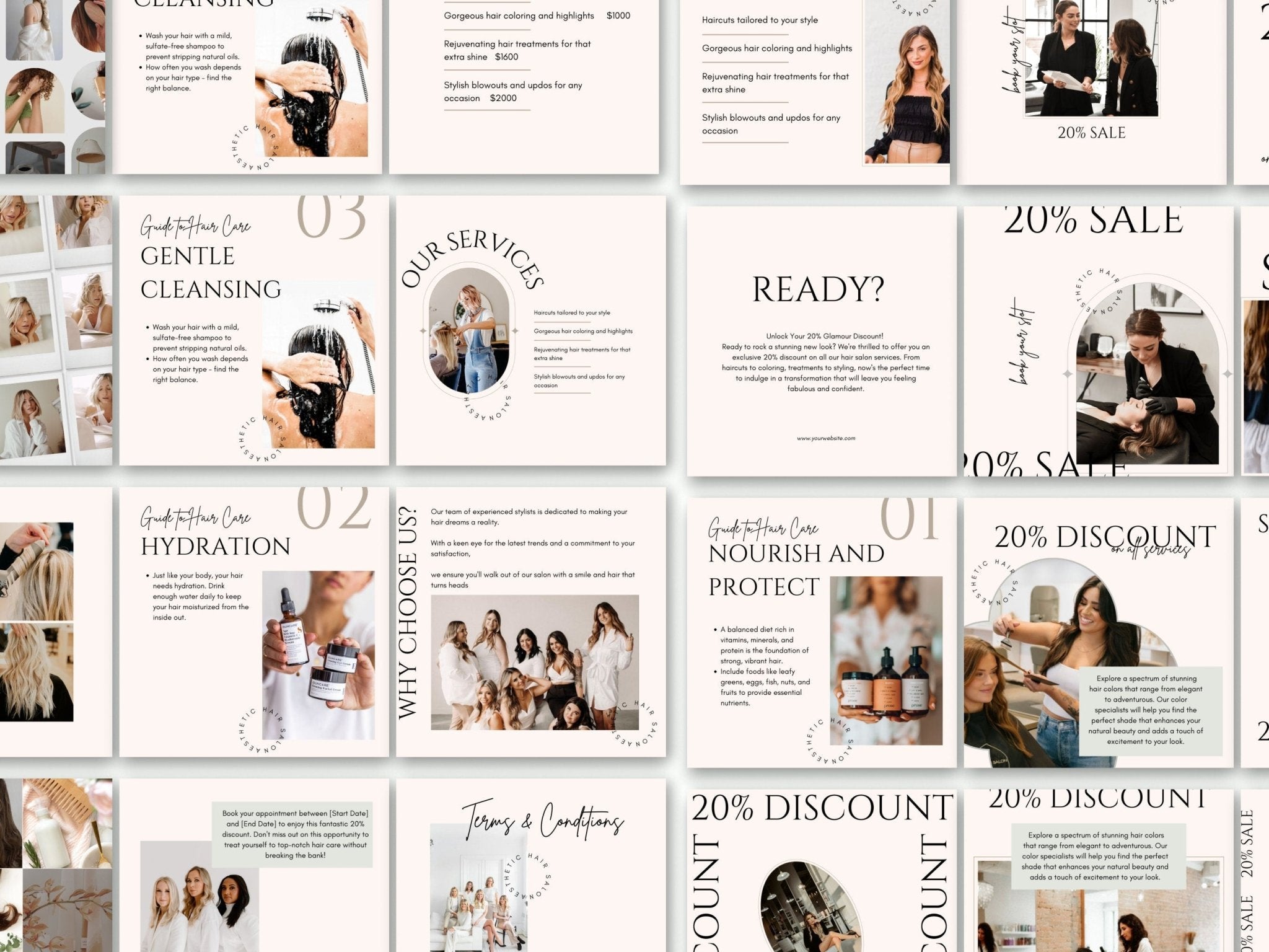 Instagram hair salon transformation templates