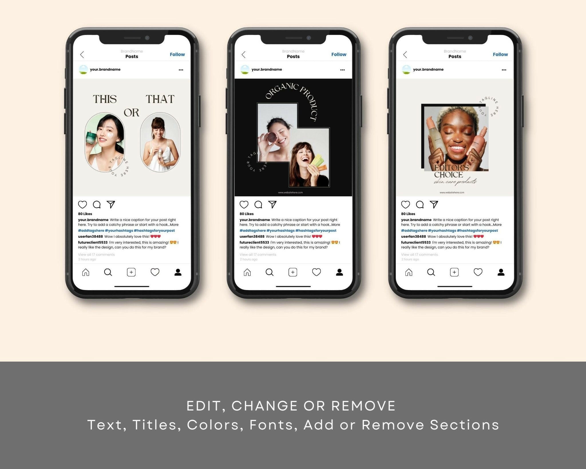 Canva templates for facial spa and natural beauty tips templates