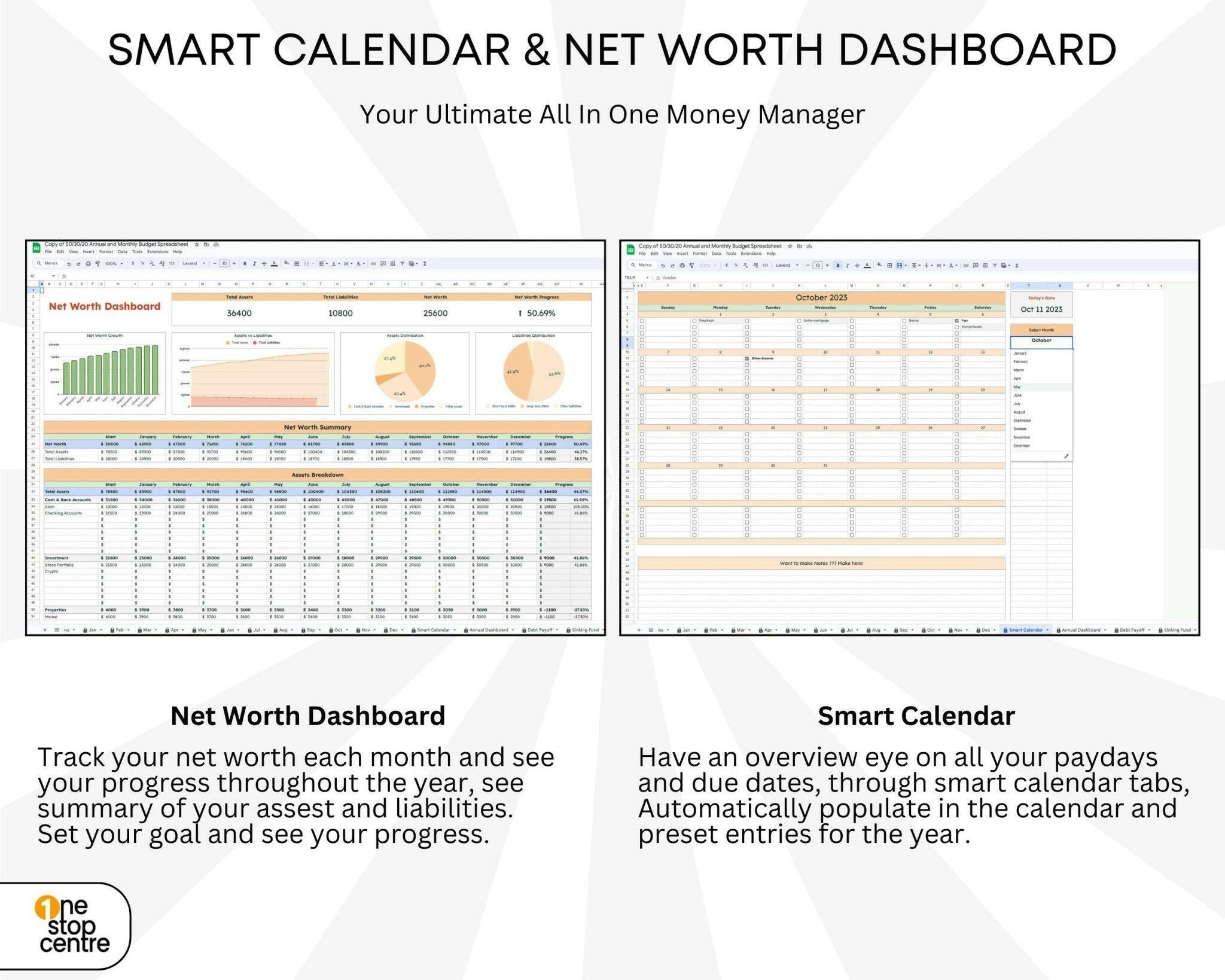 Smart calendar view highlighting monthly budget events