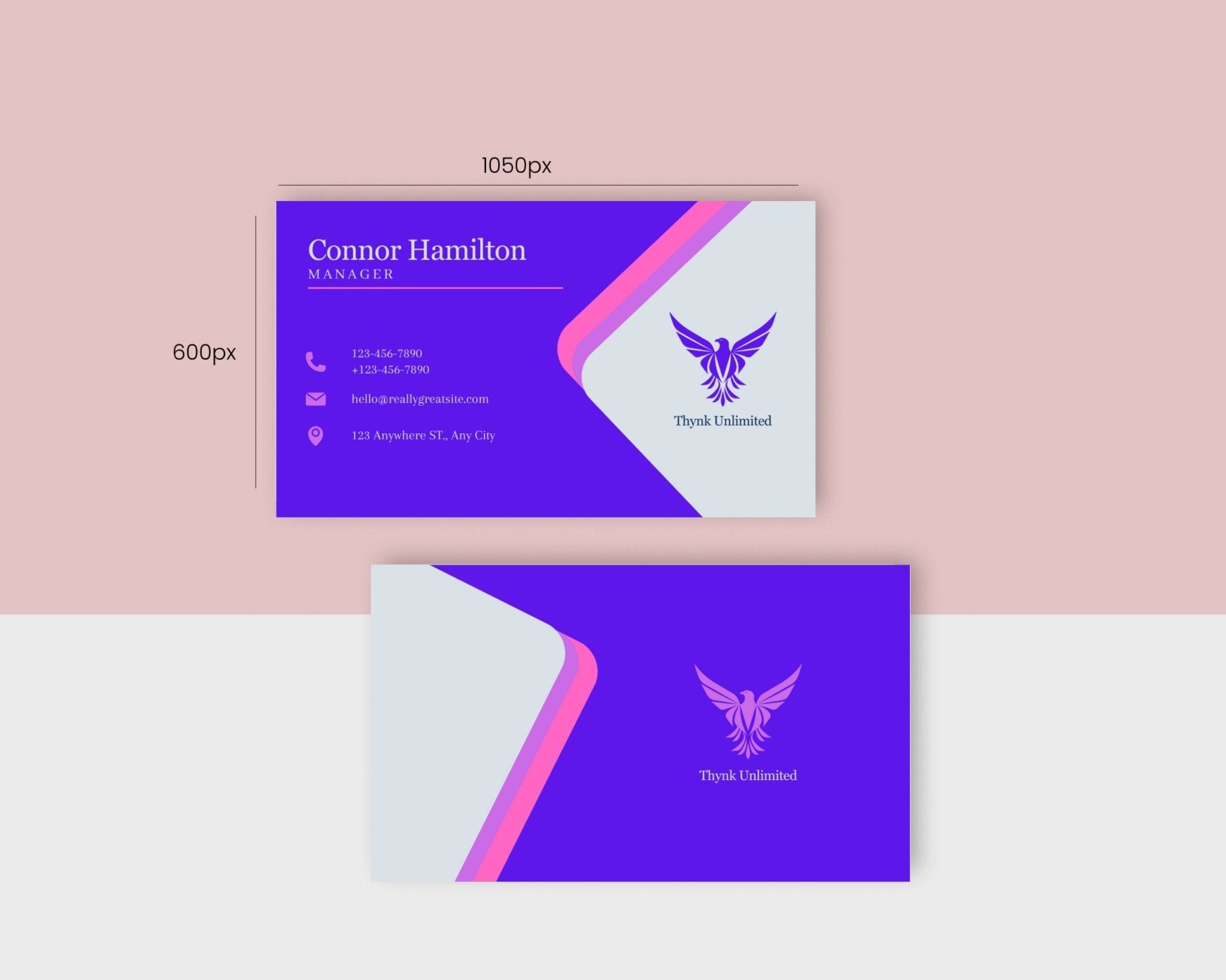 Customizable business card with social icons