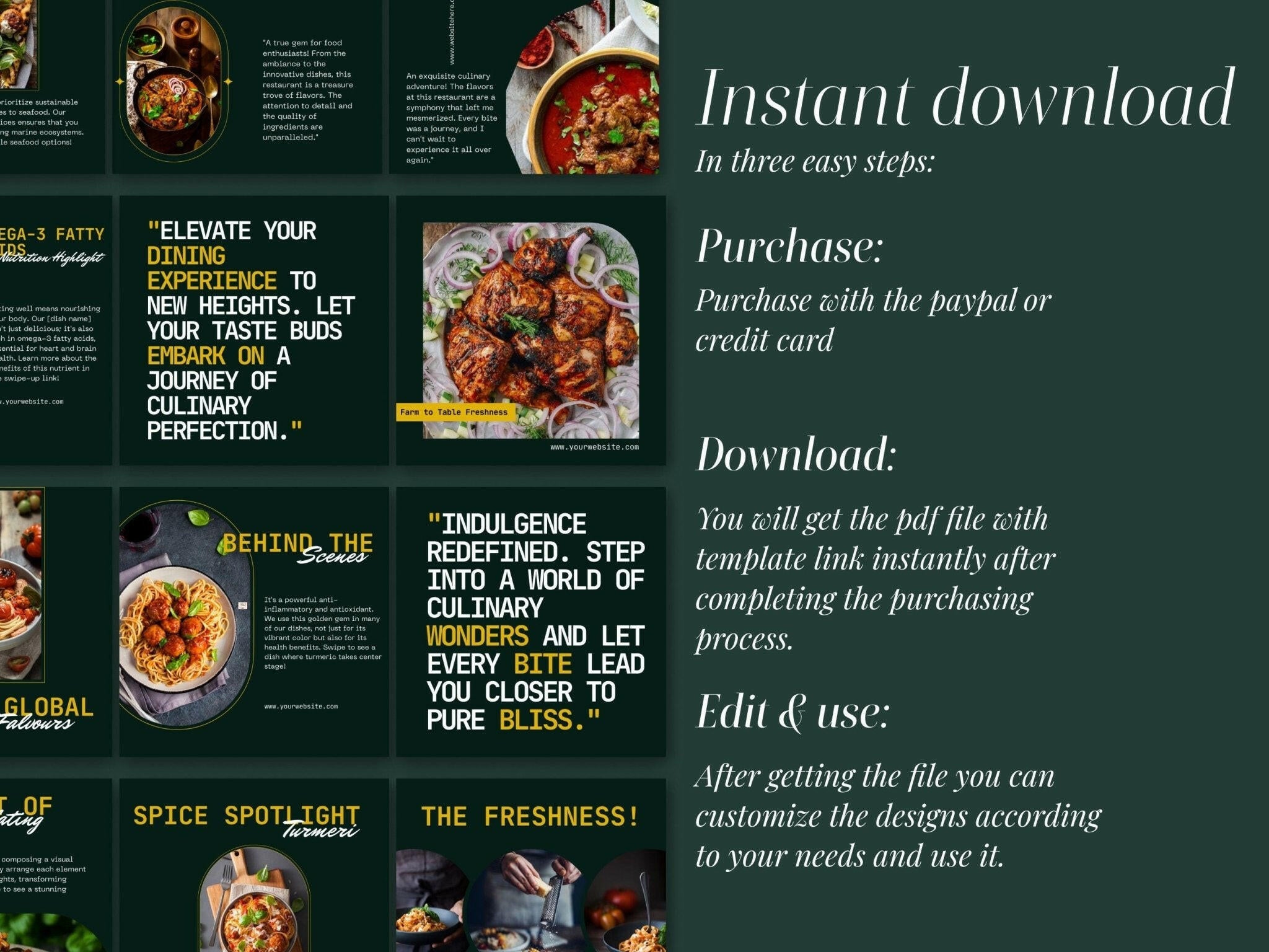 Customizable Canva posts for cafes and eateries