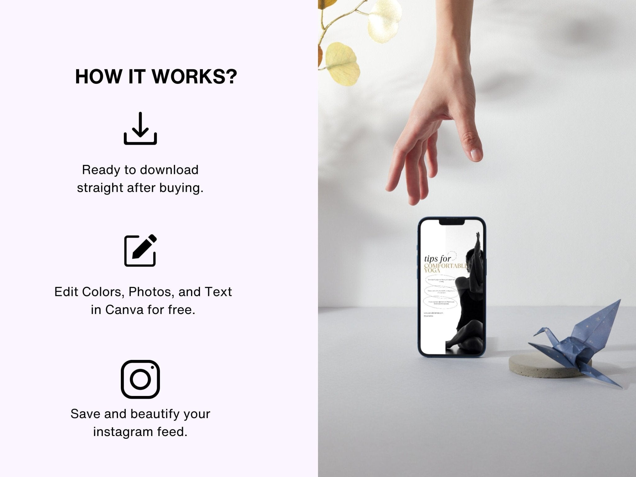 How it works, Instagram post and story templates for health & wellness brands