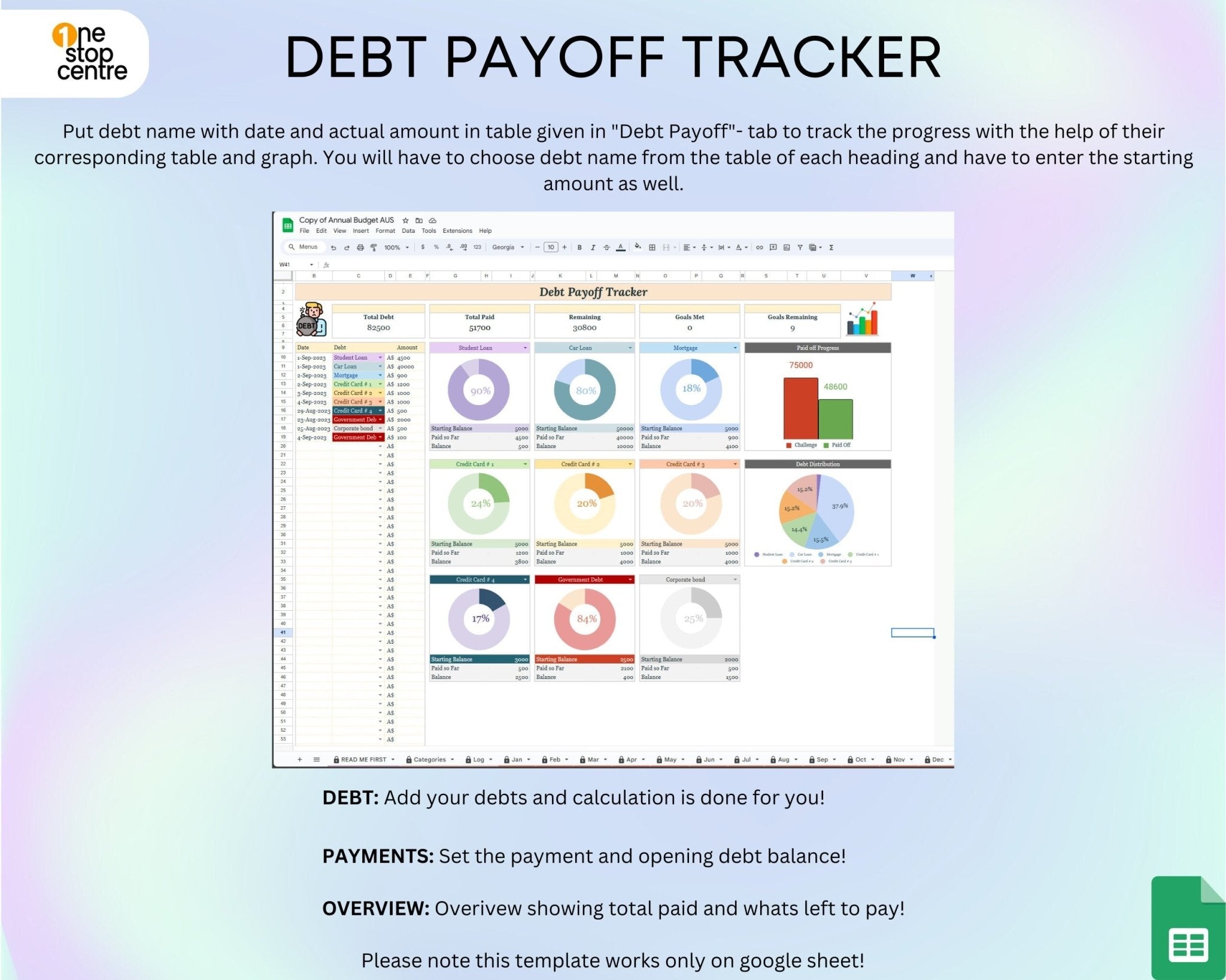 Google Sheets interface showing editable tabs