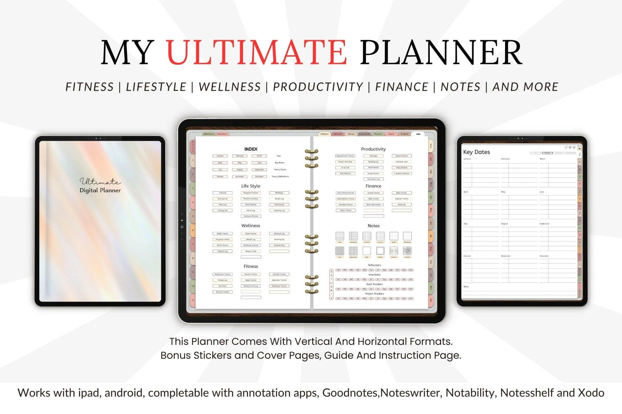 Vertical version of planner with calendar view