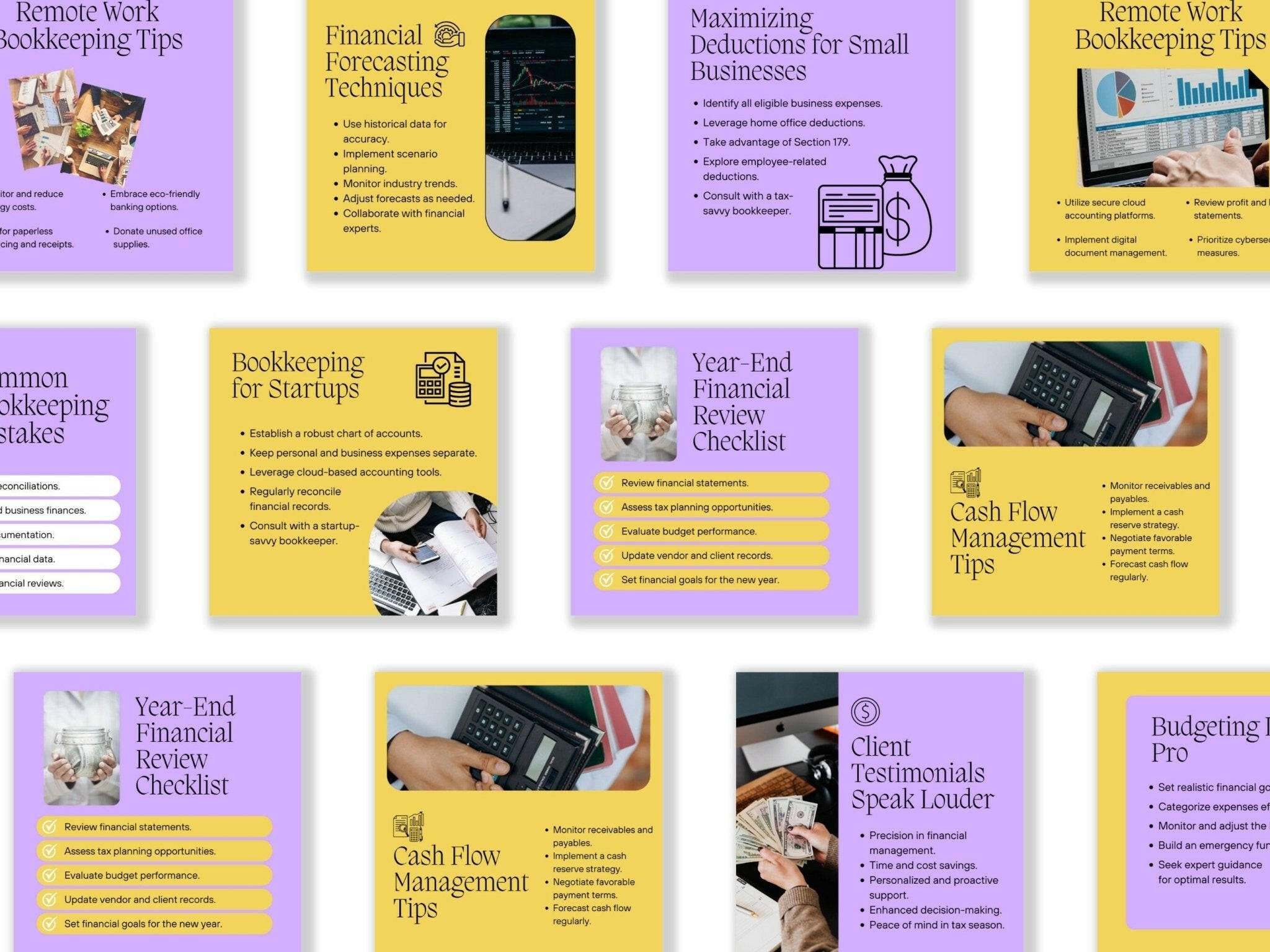 Editable social media templates for accountants and bookkeepers