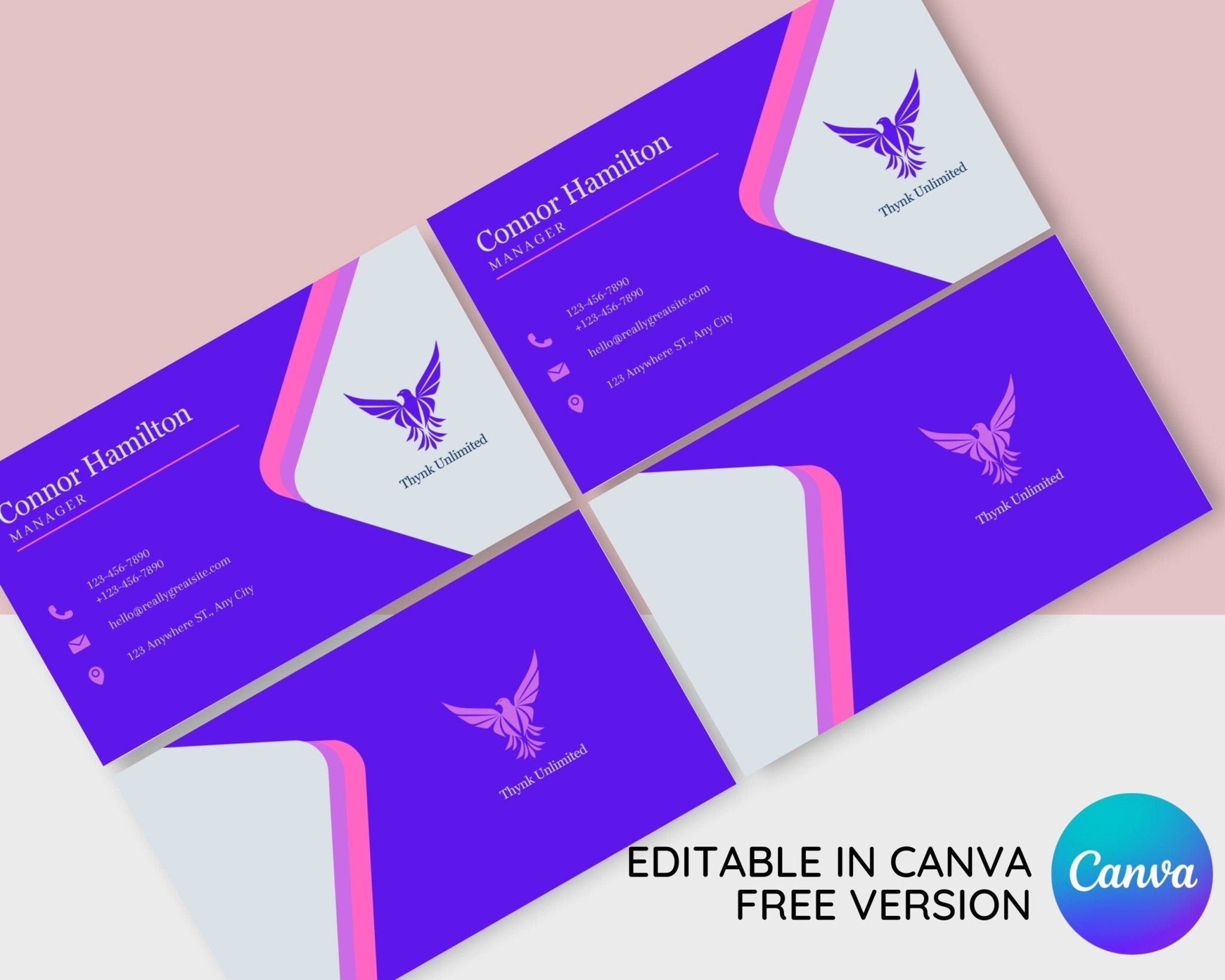 Printable Canva business card template