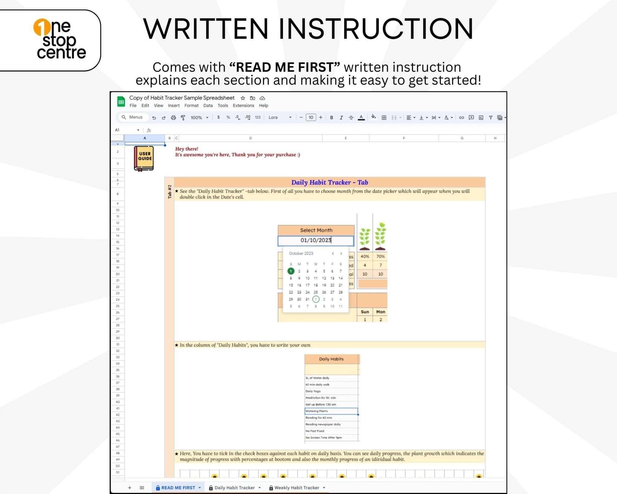 Visual Graph Habit Tracking Google Sheets