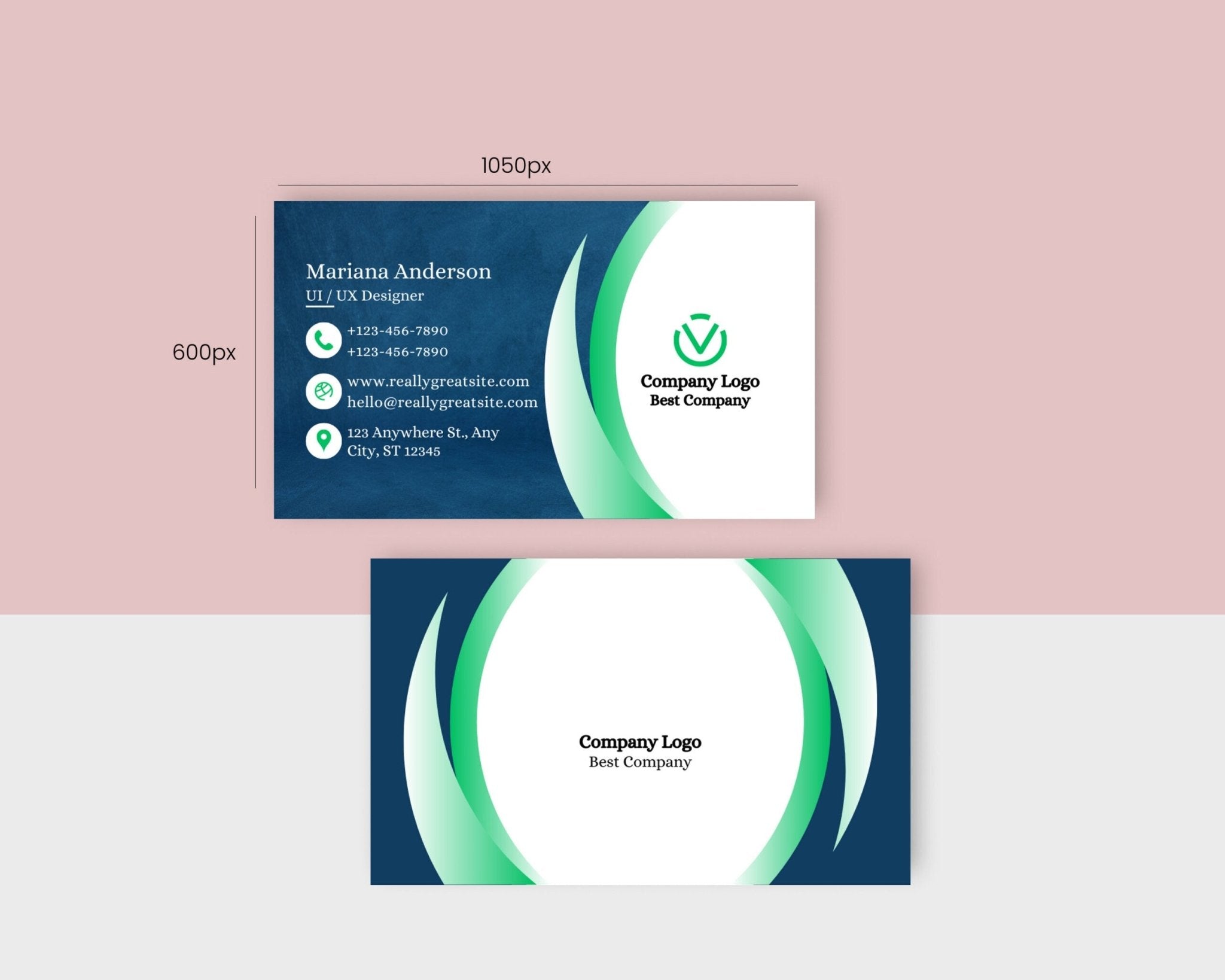 DIY Canva business card with customizable text and logo