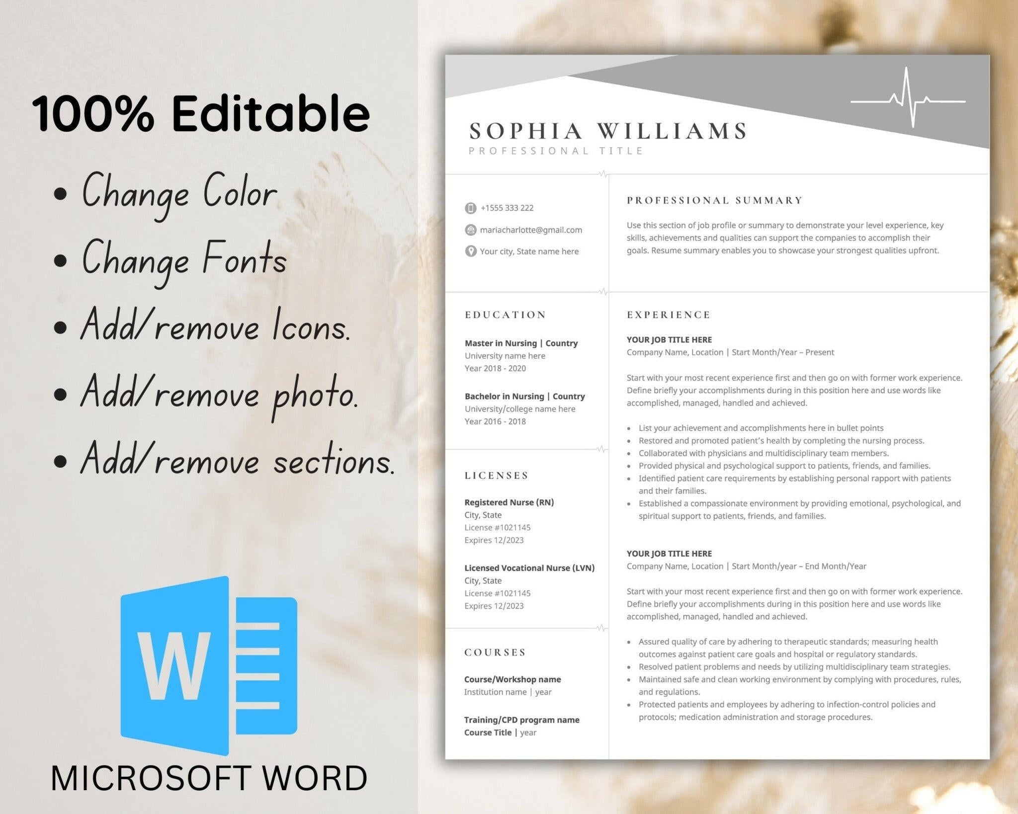 Job application package for nurses