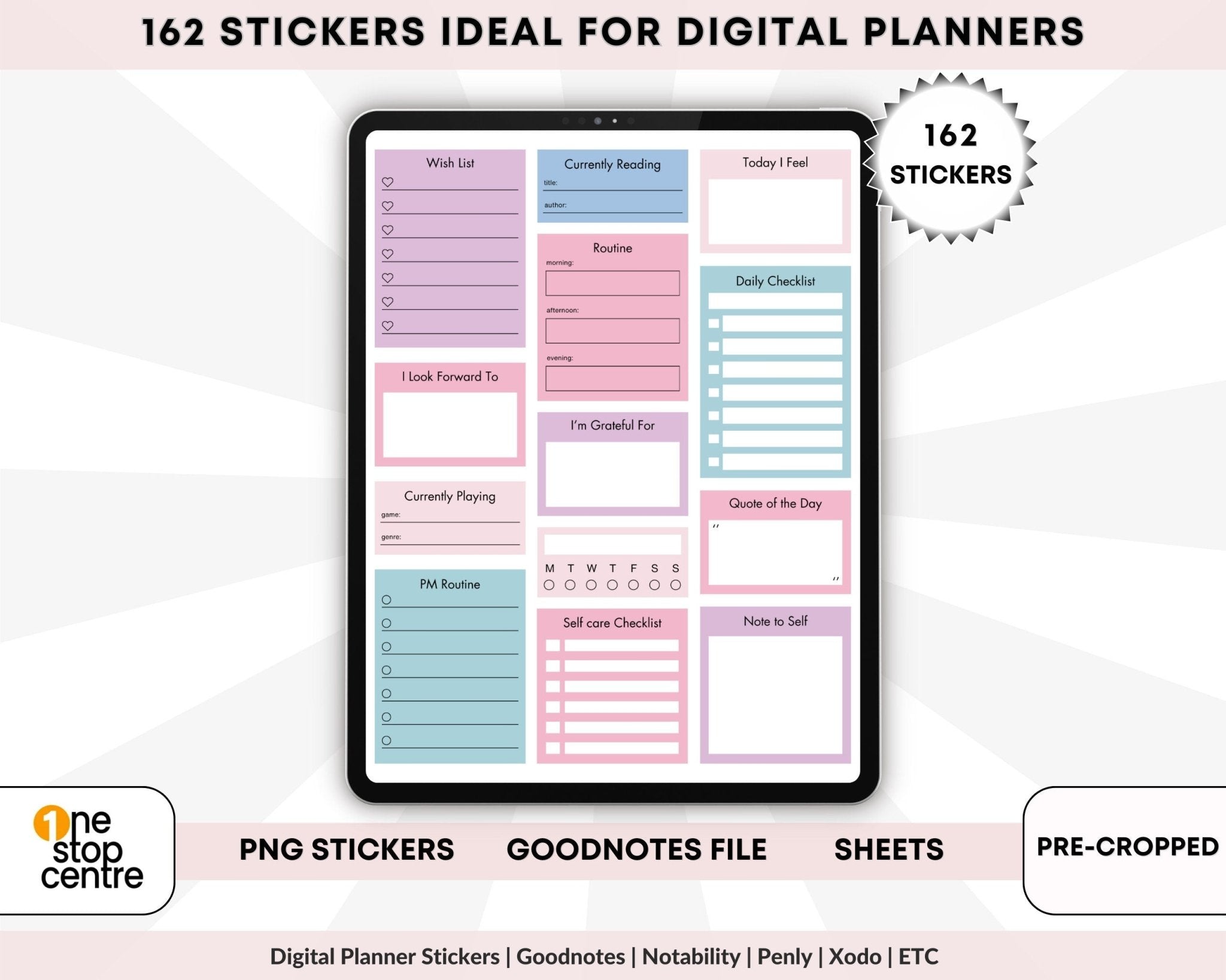 GoodNotes sticker bundle for task and habit tracking