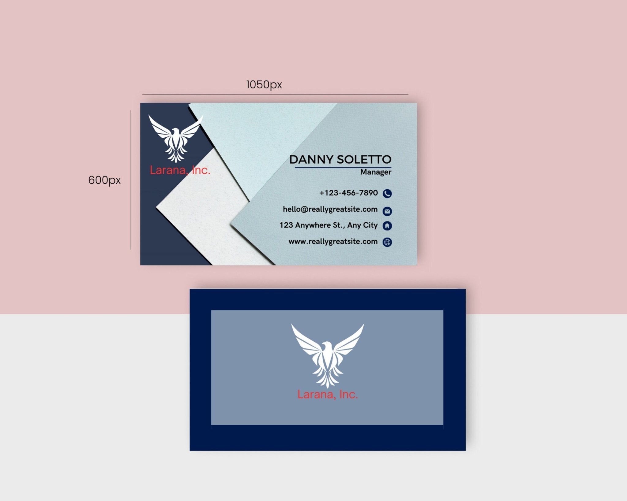 1050 x 600px Customizable business card in Canva