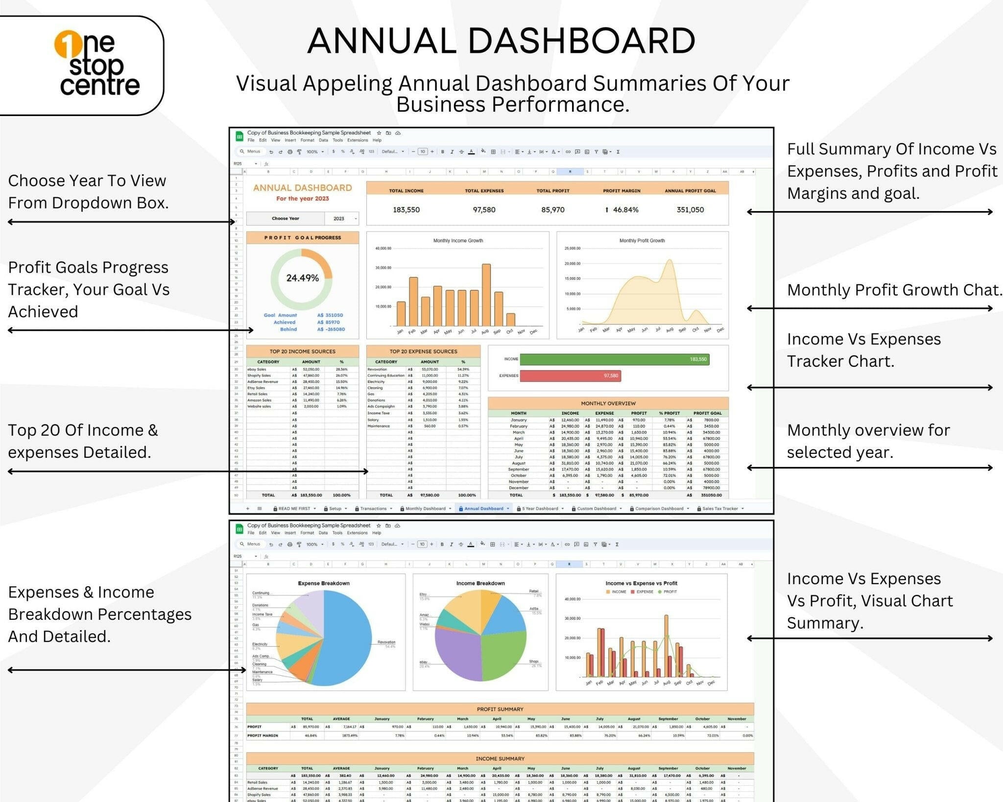 Monthly and annual financial report templates