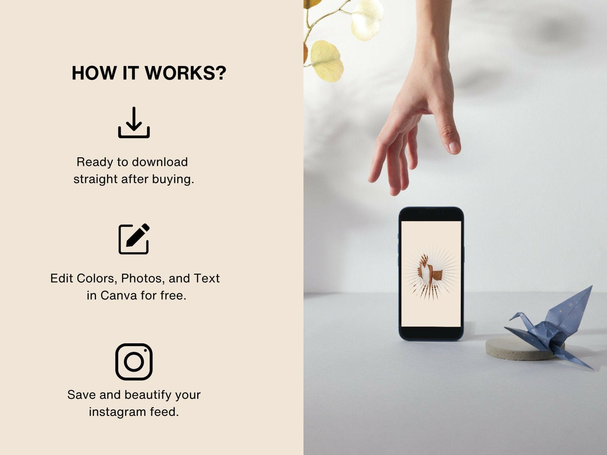How it works for Wellness quote story post for Instagram