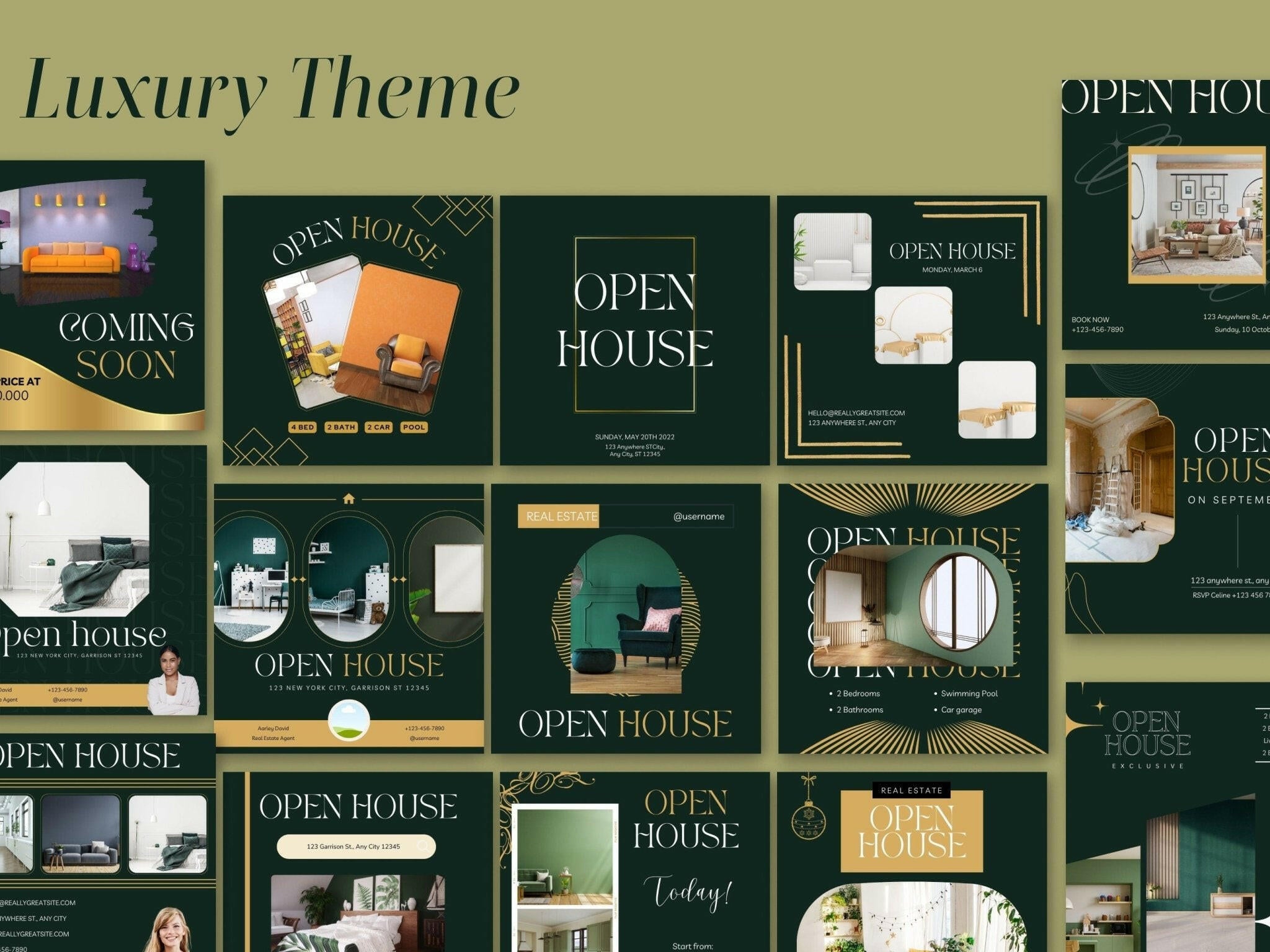 “Canva Instagram bundle for open house and just sold posts”