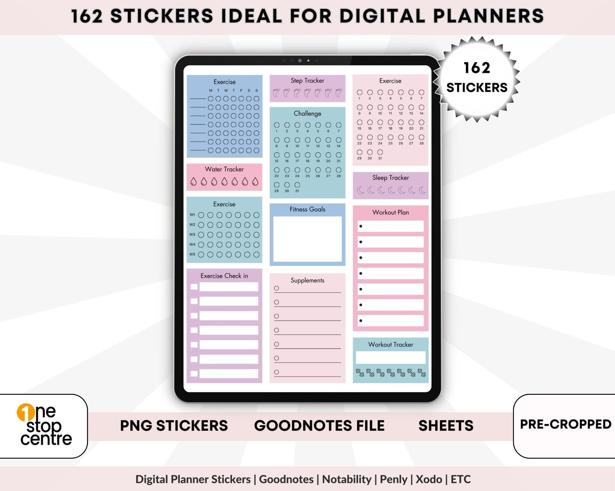 Productivity sticker set for digital planning apps