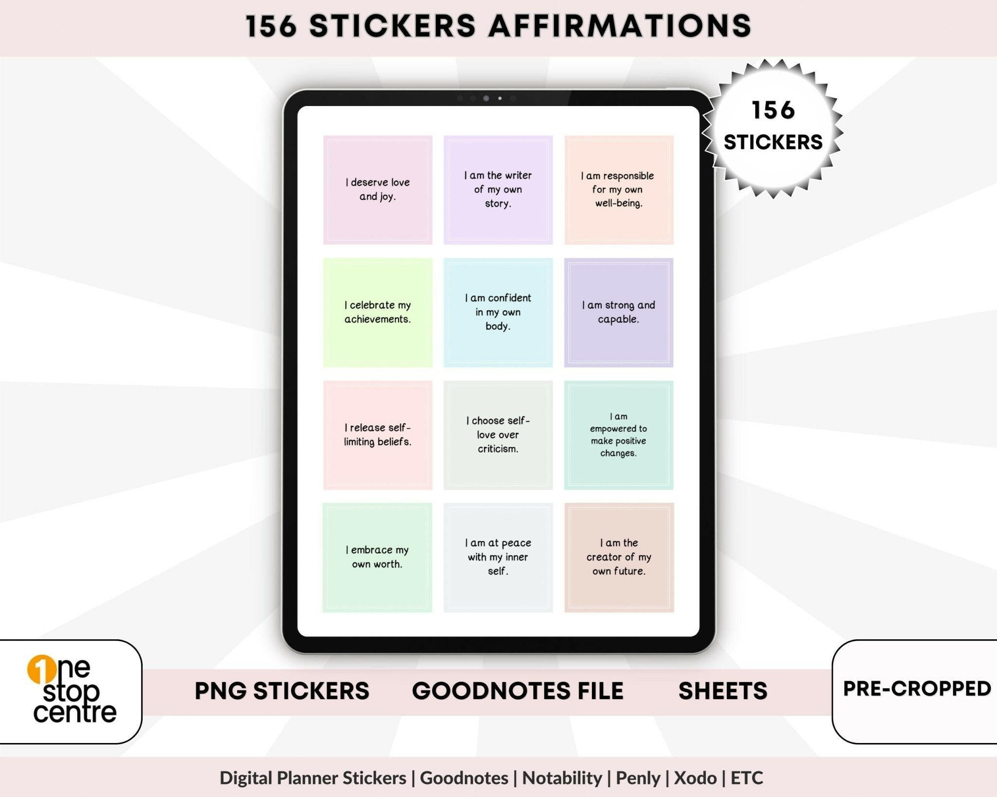 Mental wellness journaling stickers
