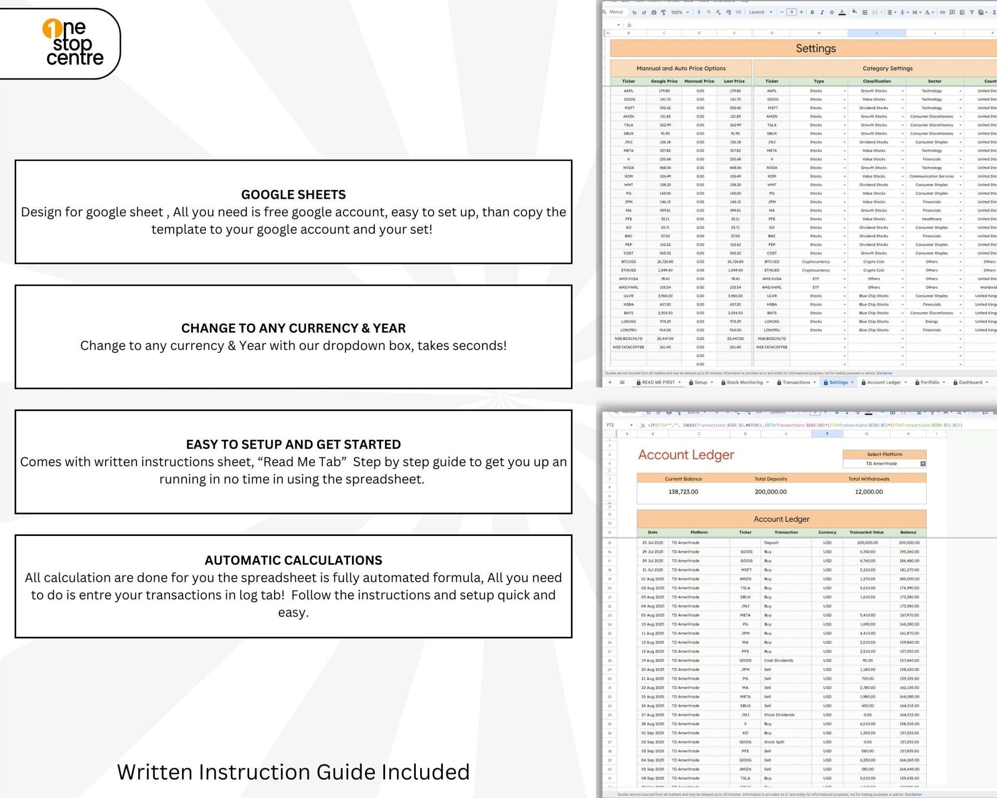 Diversified stock and crypto chart pie visualization