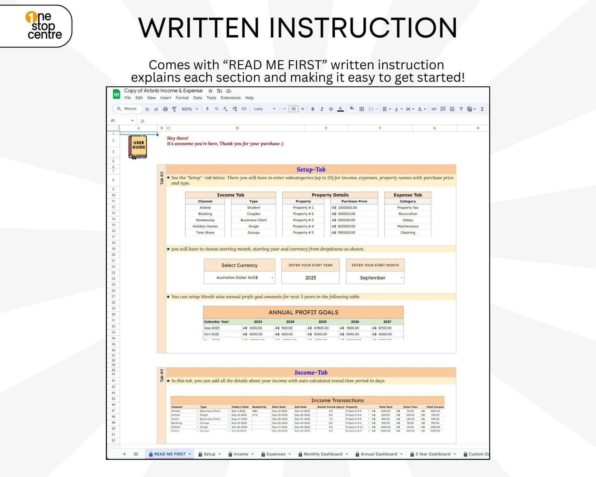 Written instruction Airbnb performance report template