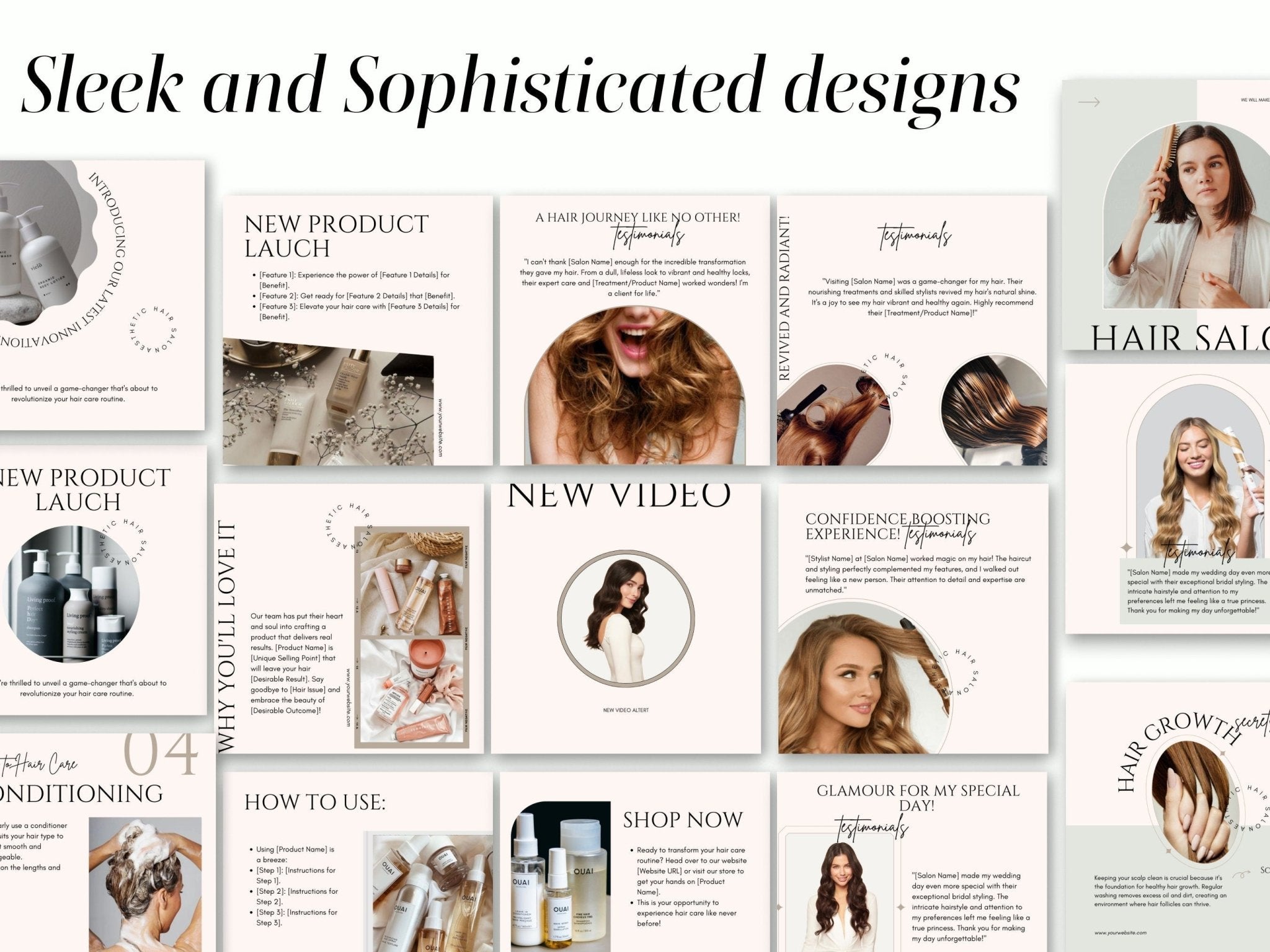 Hair care product launch Instagram design