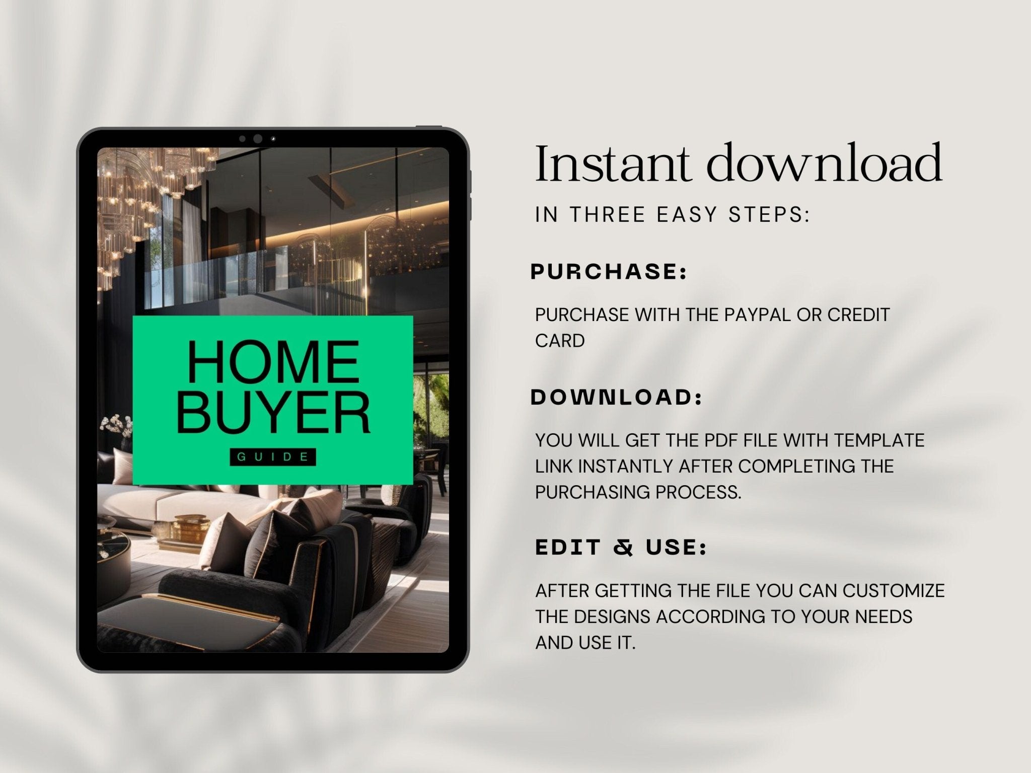 Instant download Professional real estate buyer guide design with customizable fonts and colors