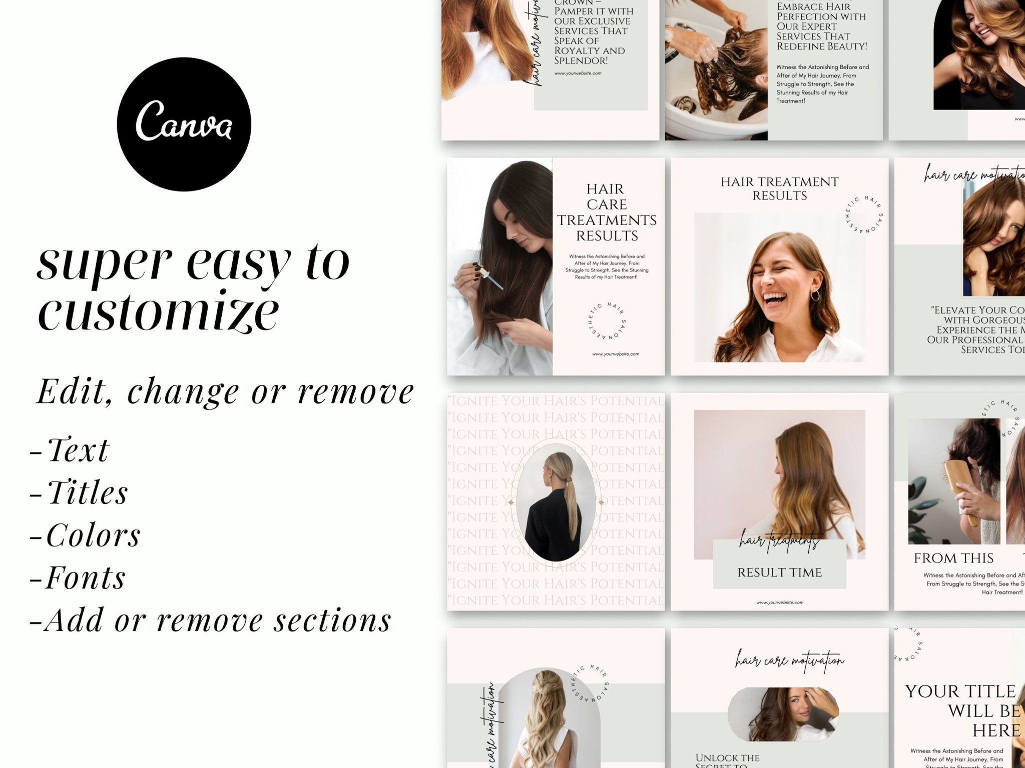 Editable salon service promotion post template