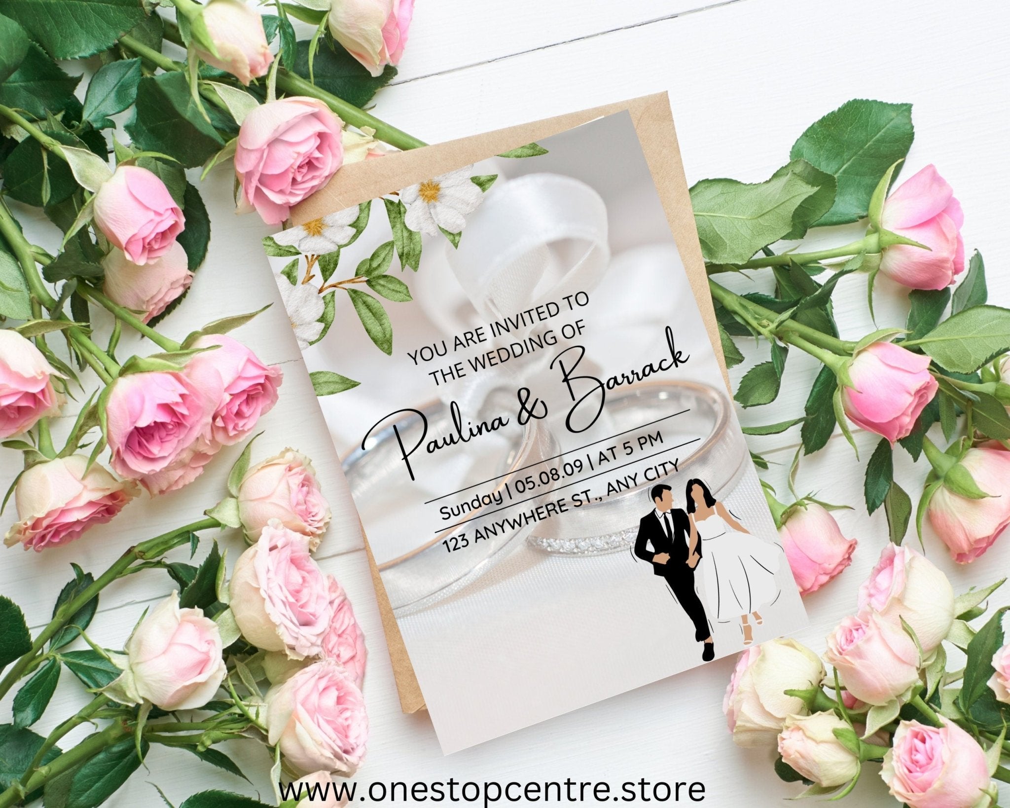 Elegant Canva wedding announcement template