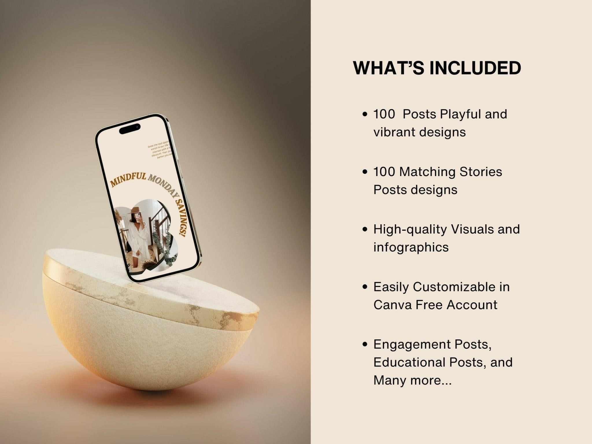 What's included and Client testimonial template in bold style