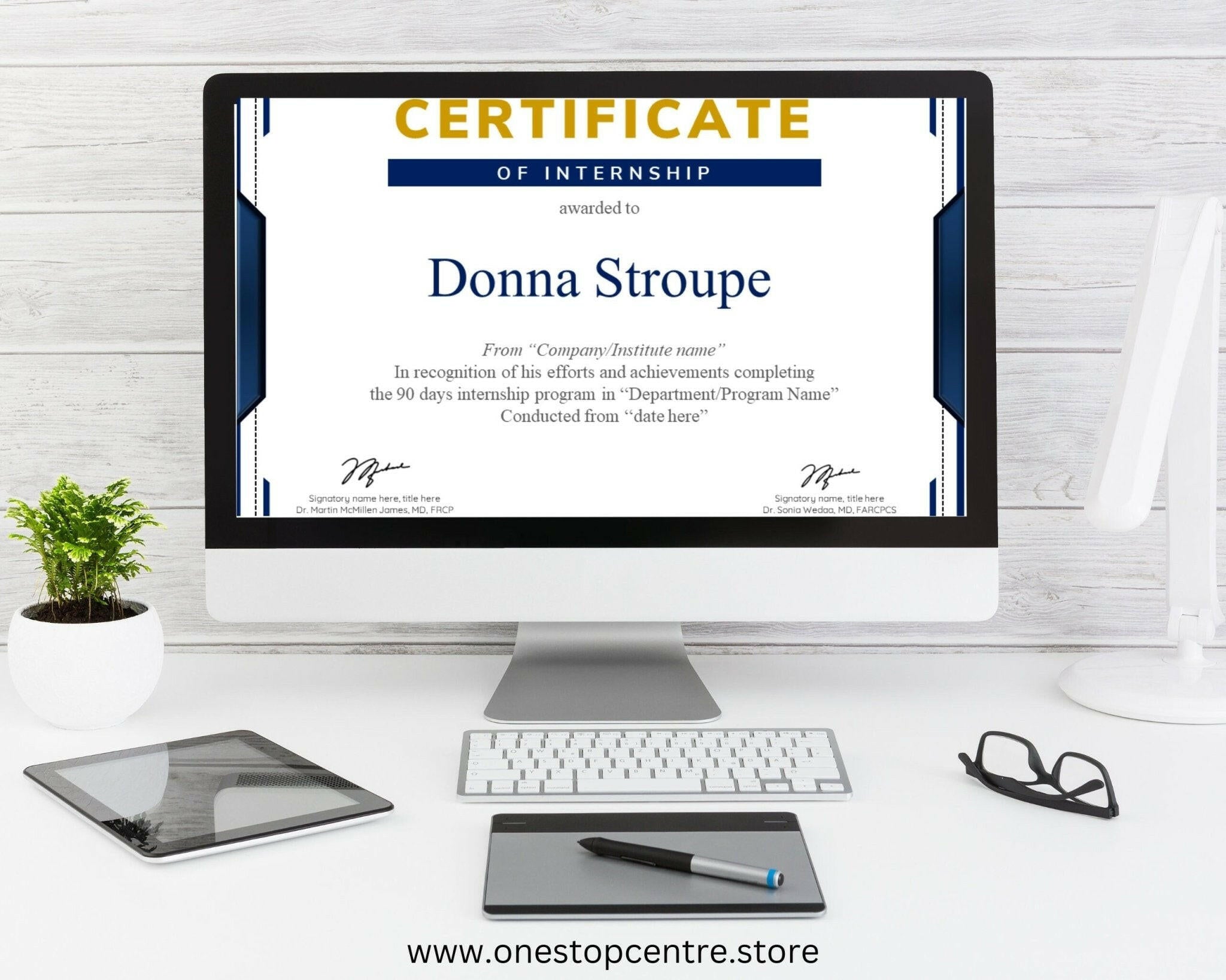 Recognition certificate printable and digital version