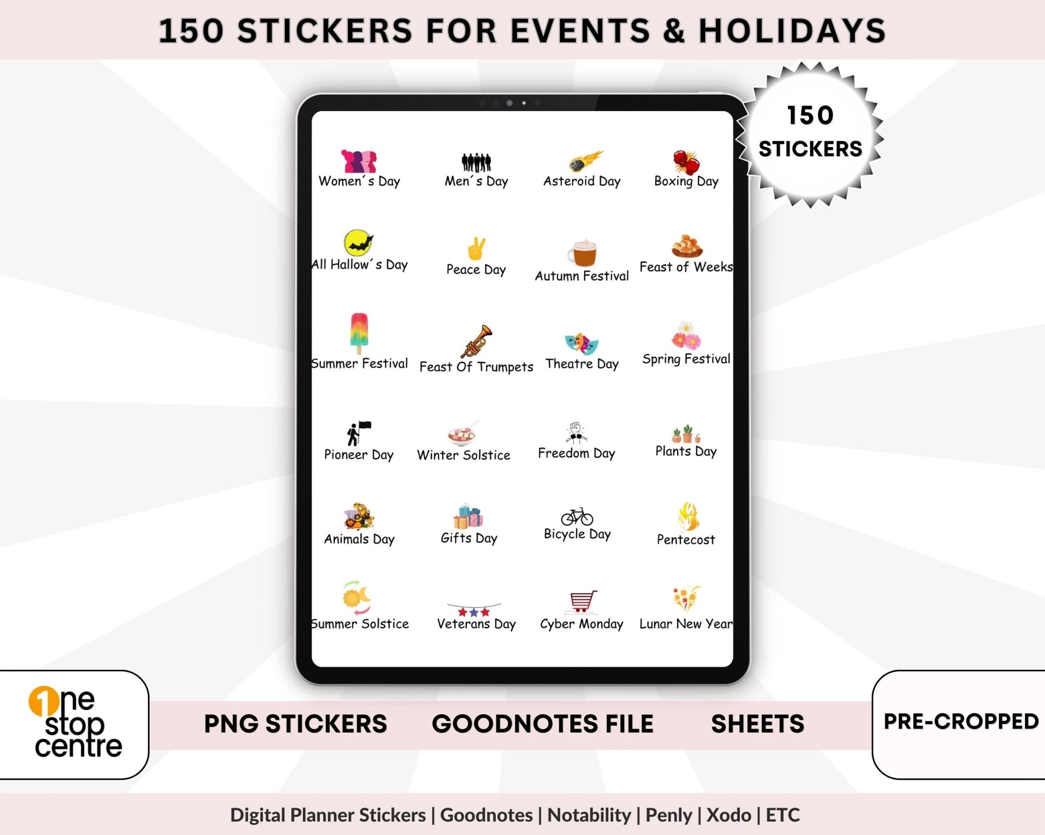 GoodNotes festive stickers for digital journaling