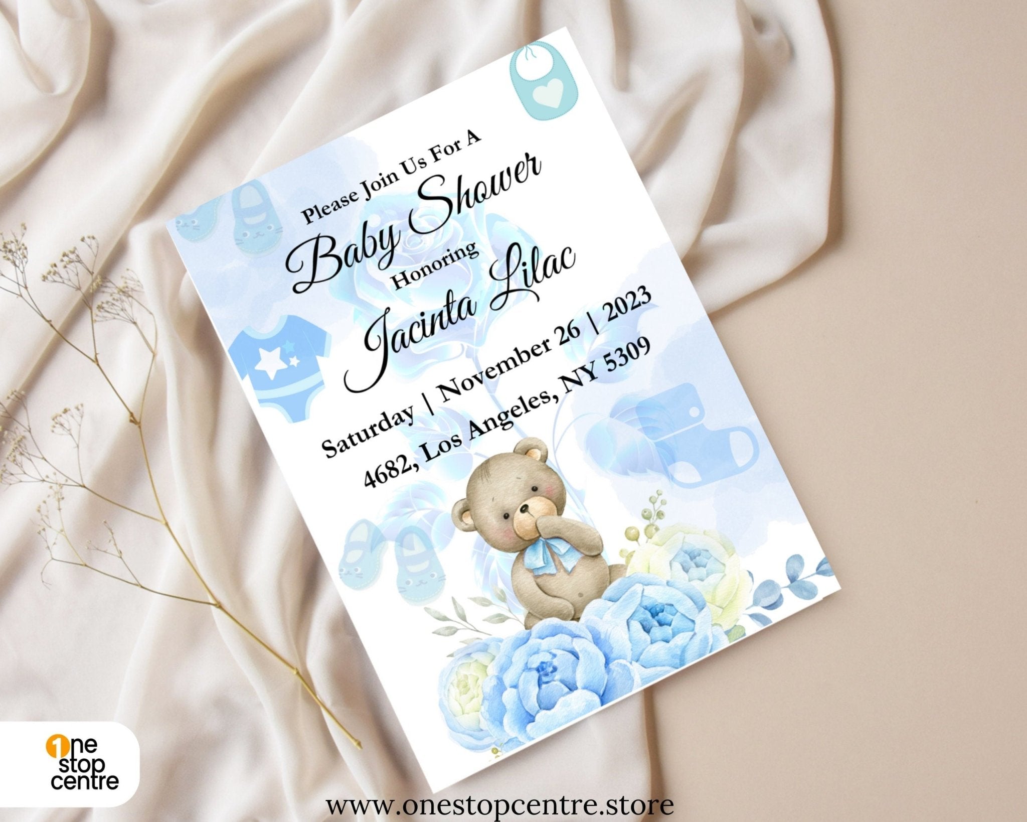 Gender-neutral baby shower digital invite