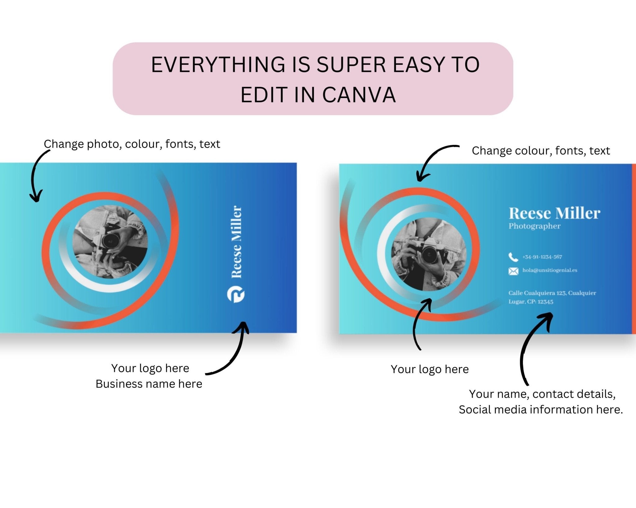 DIY business card with social icons