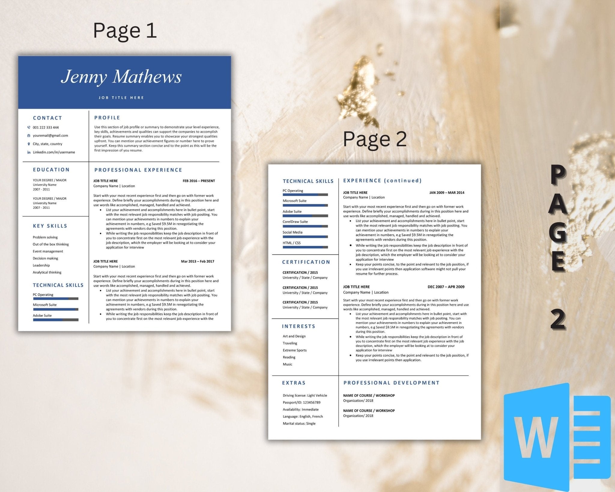 Clean resume layout for job seekers