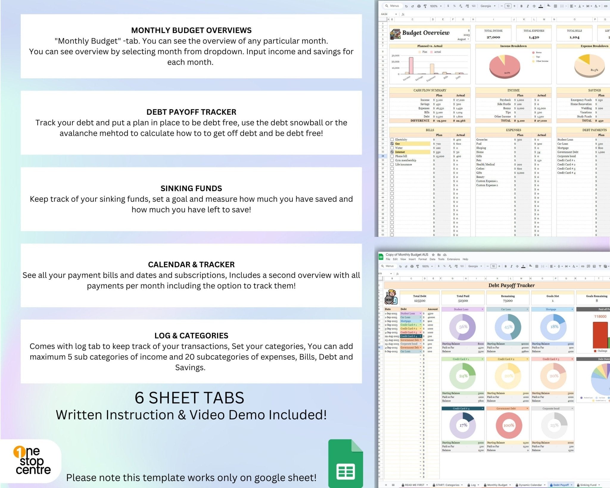 Personal finance dashboard with calendar and charts