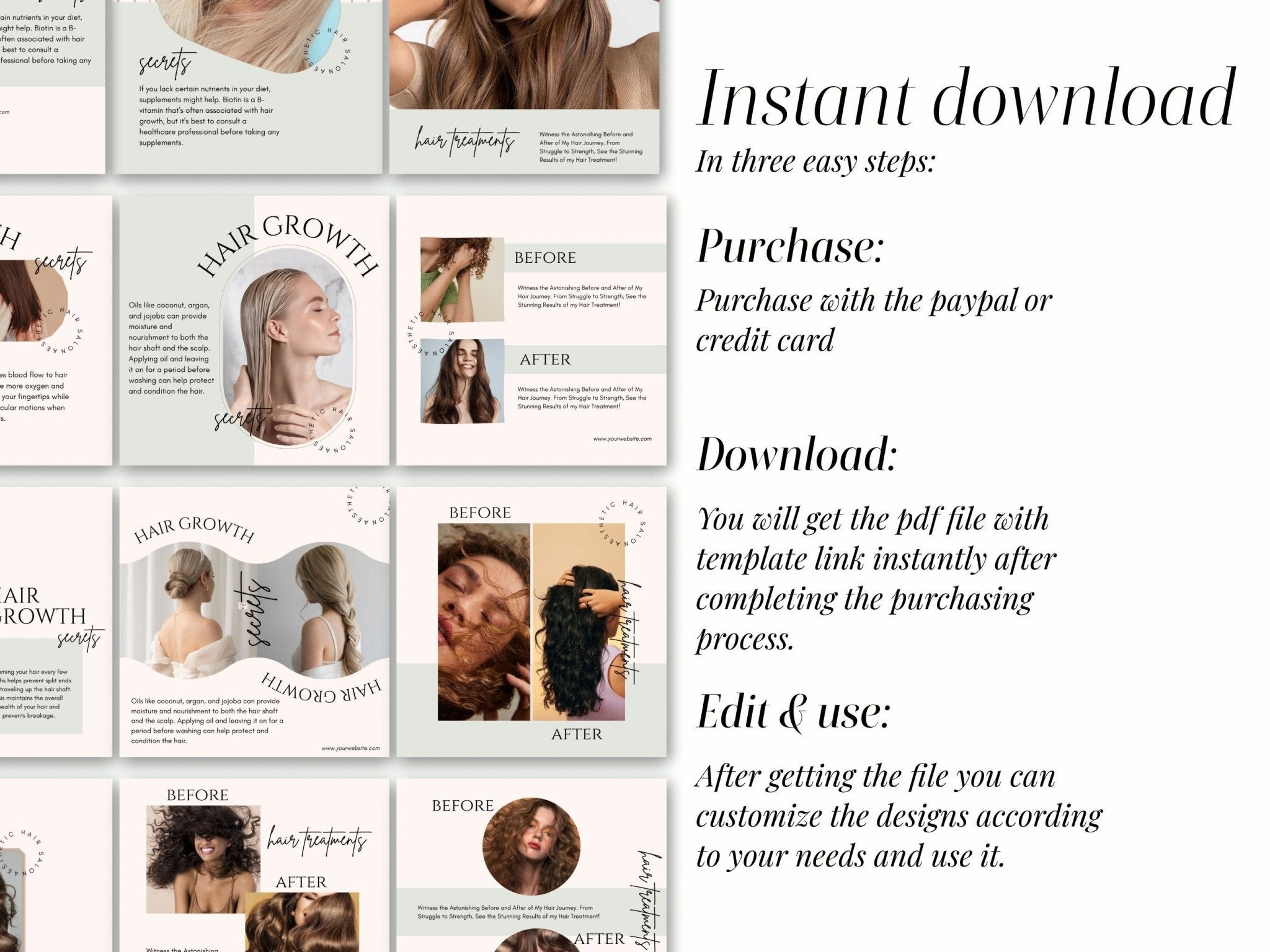 Hairstylist discount story template layout