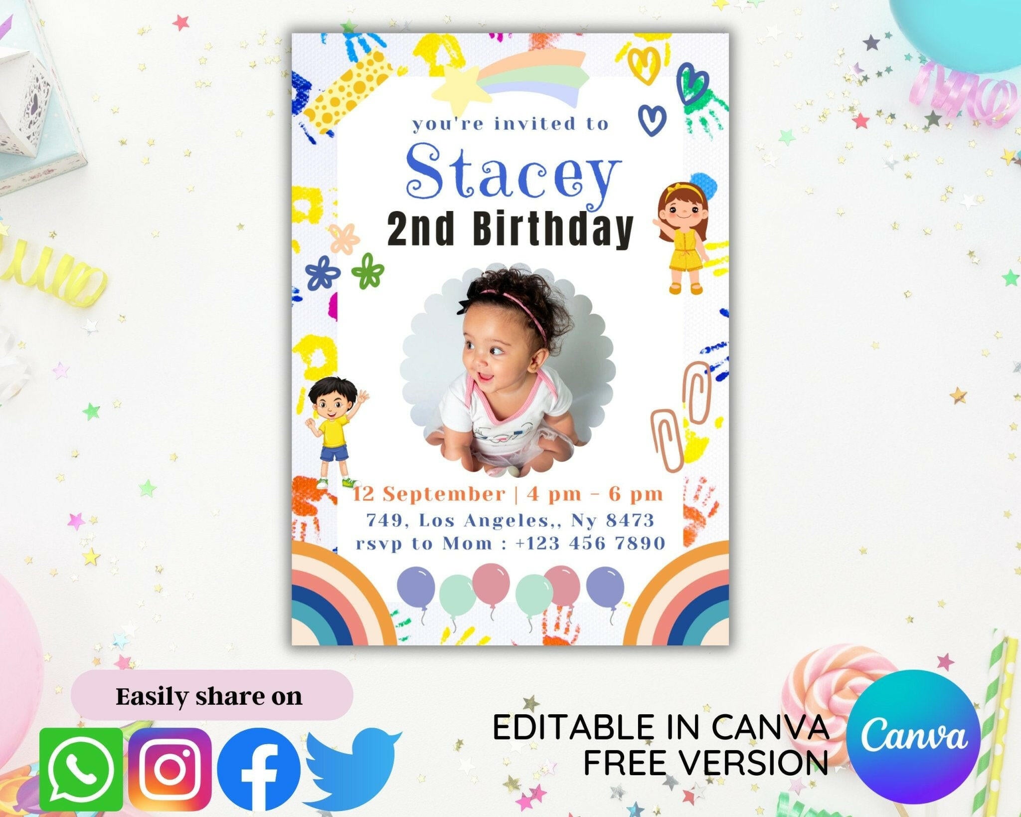 Playful Canva birthday card design for children