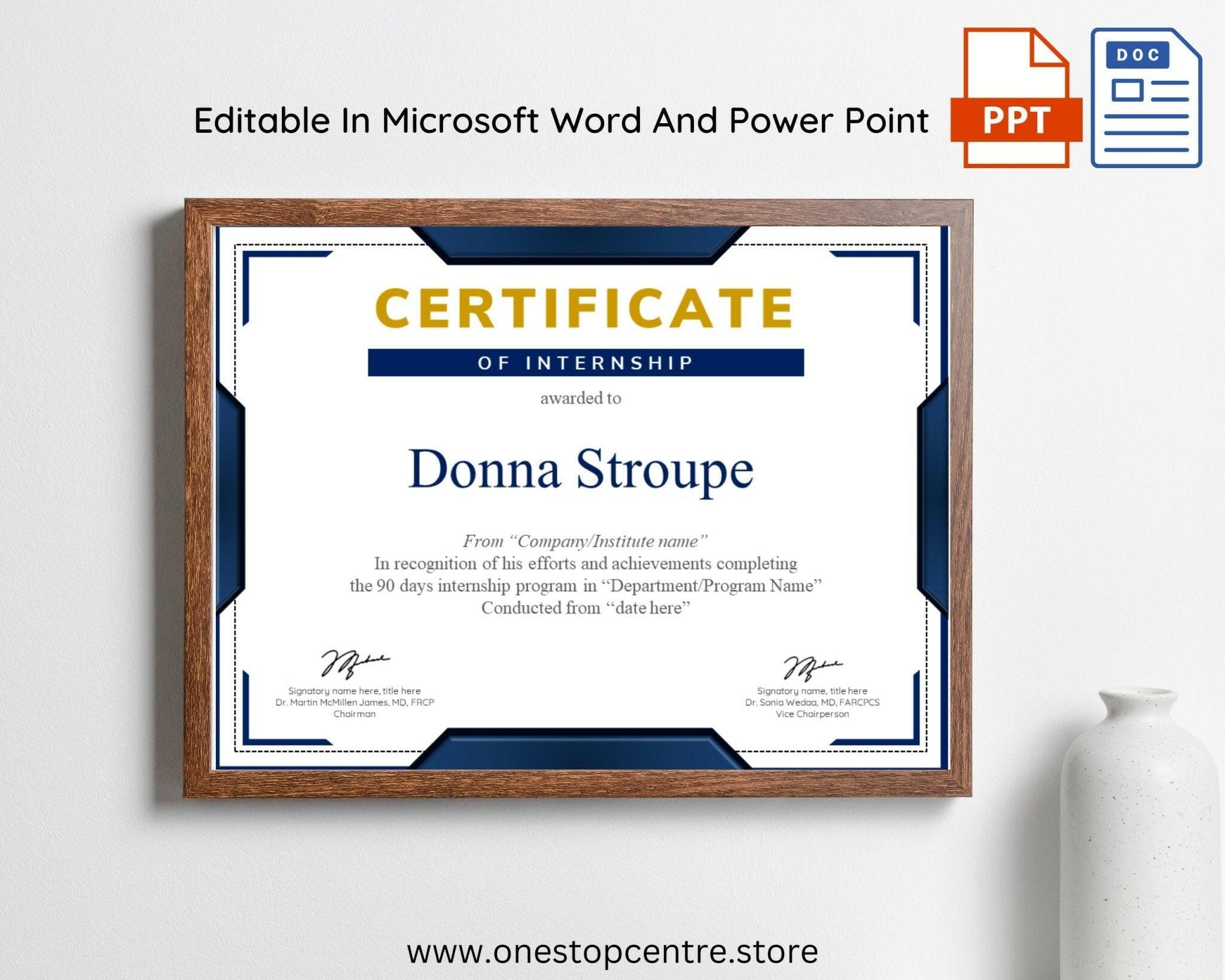 Customizable certificate design in PowerPoint