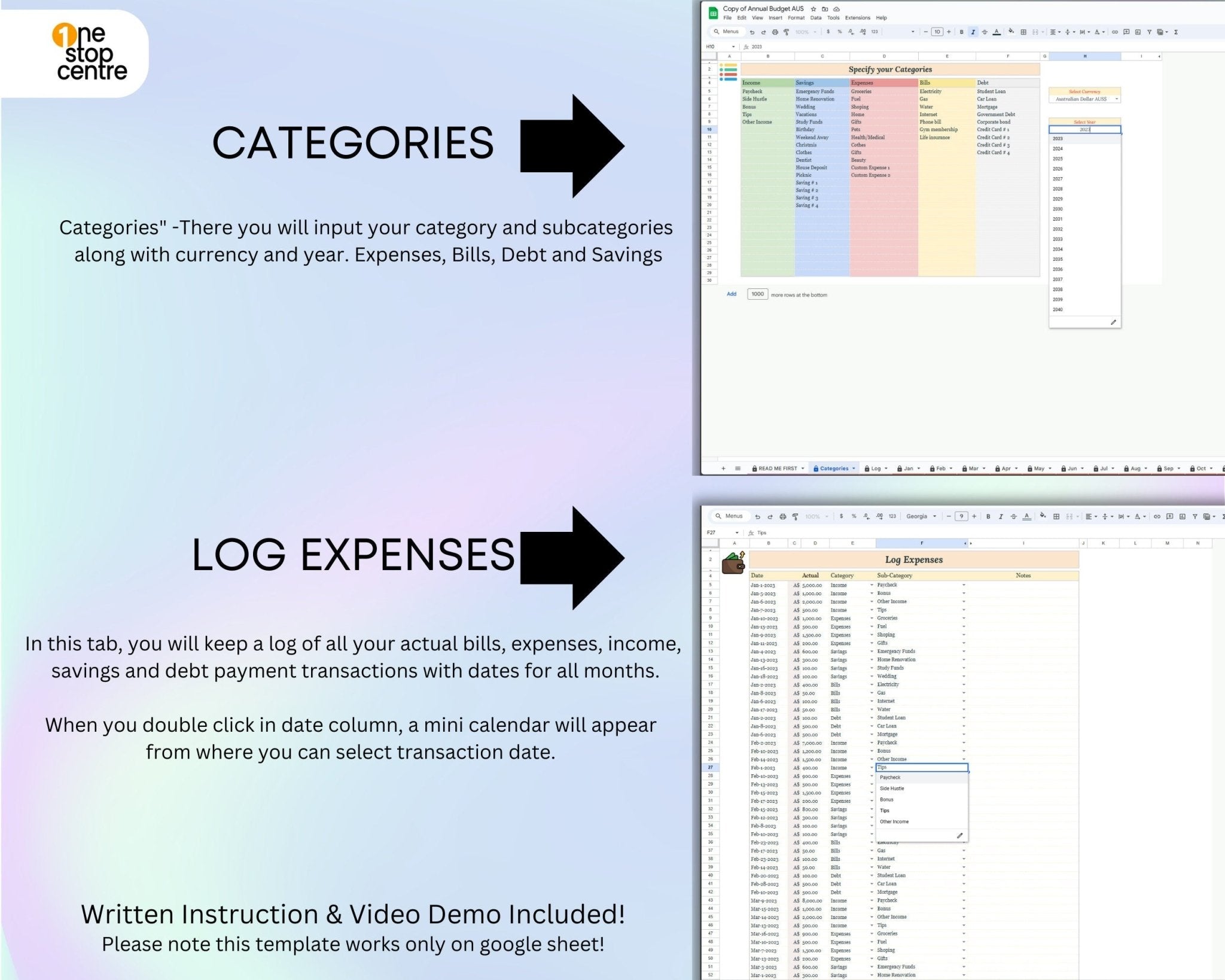 Sinking funds setup and progress chart