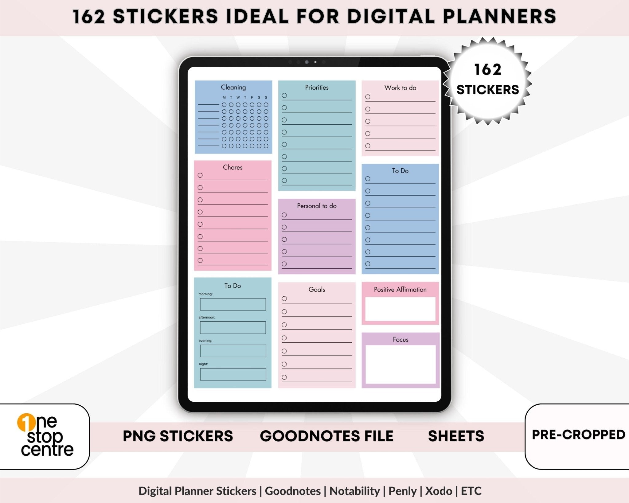 Digital planner sticker sheets for organization